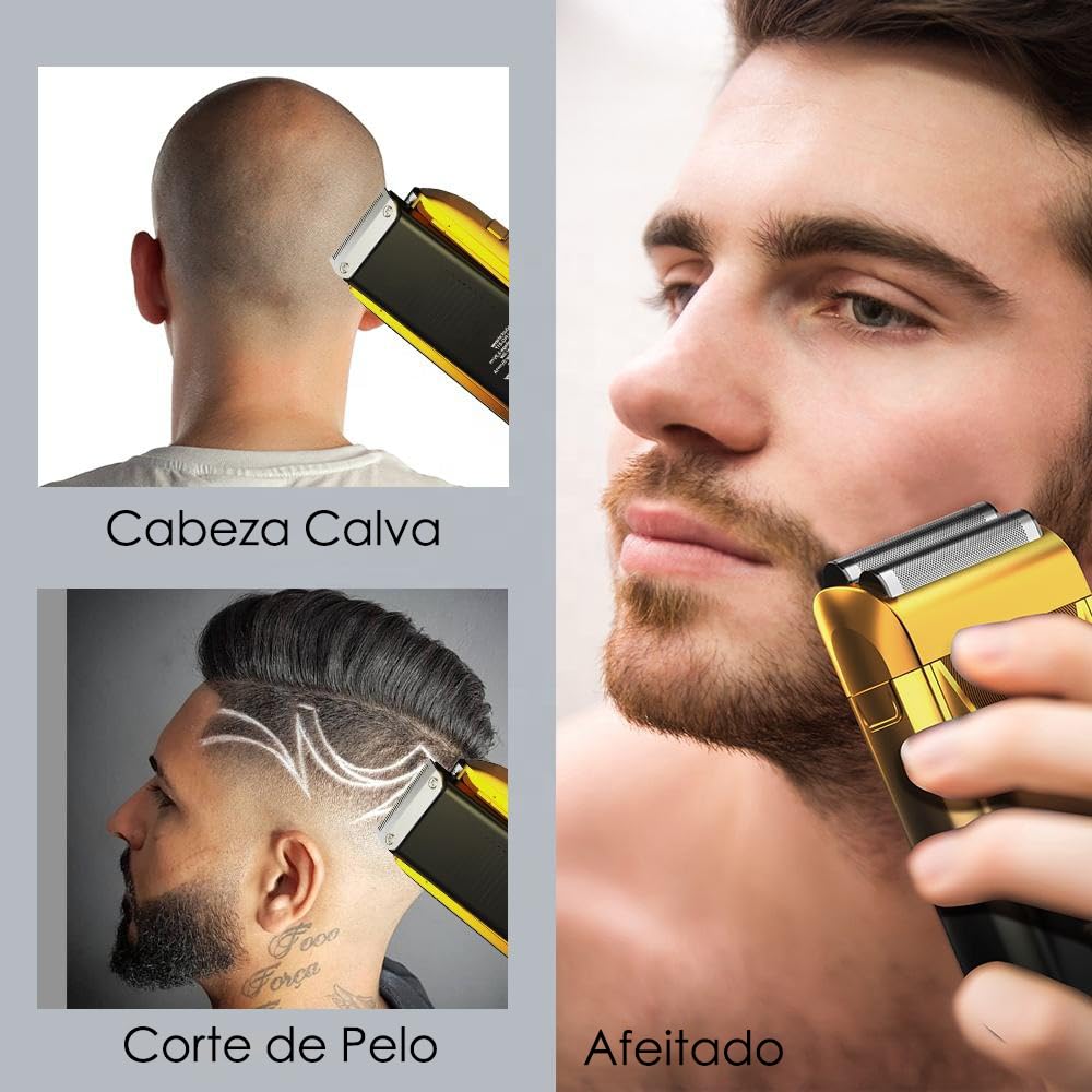 TGHQTR 2 en 1 Rasuradoras Electrica Hombre Con Recortadora De Precisión,Afeitadora Electrica Hombre LED Resistente al Agua IPX7,Tres Modos,Carga USB,Maquinillas de Afeitar para el Hogar de Los Hombres