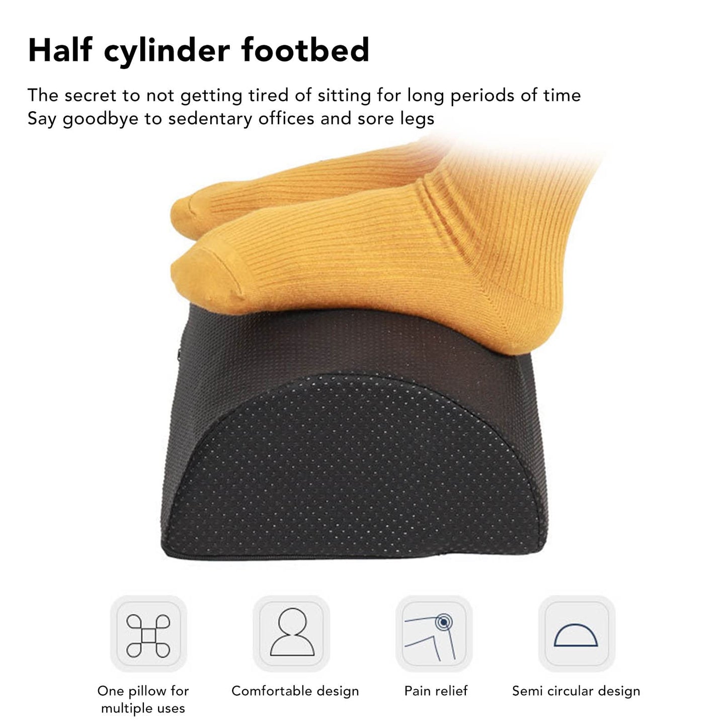Almohada de Apoyo Semicircular para Piernas y Espalda para Dormir