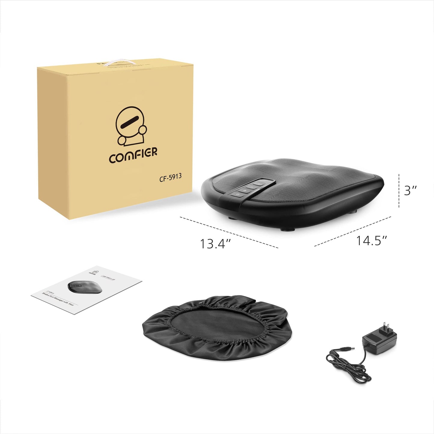 COMFIER Masajeador De Pies Shiatsu Con Calor, Máquina Eléctrica De Masaje De Pies Keading Con Calefacción, Función De Calor, Masaje De Pies Para Neuropatía Y Fascitis Plantar, Regalo Ideal Para Mujere
