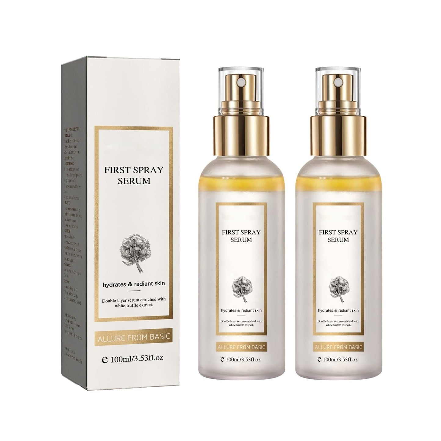 White Truffle's First Mist Serum, Vegan Skin Care, White Truffle Hydrating Facial Mist, Glowing Skin Serum, All-in-One Treatment, (Size : 2 Count (Pack of 2))
