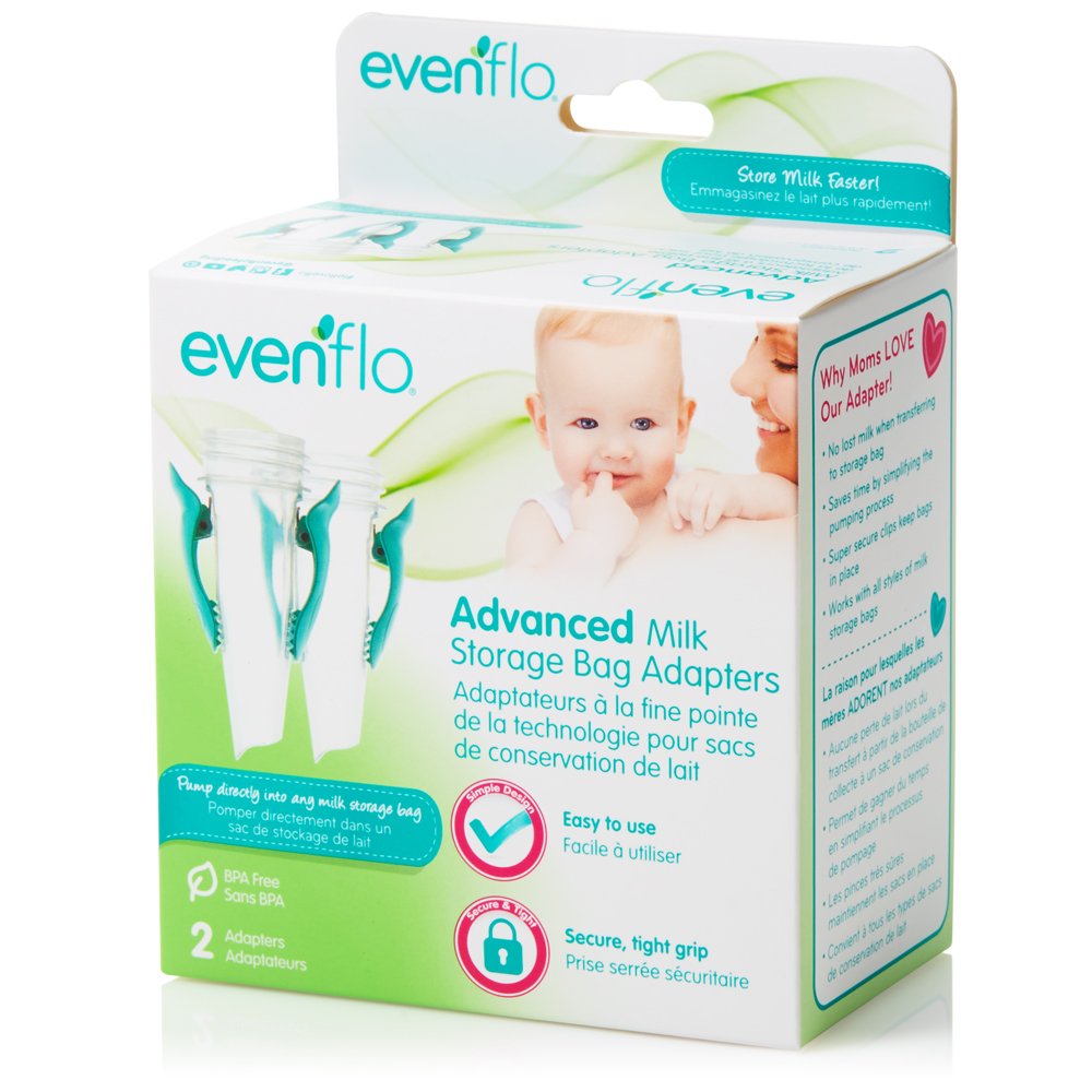 Adaptadores para Bolsas de Almacenamiento de Leche Materna Evenflo Feeding (2 Unidades)