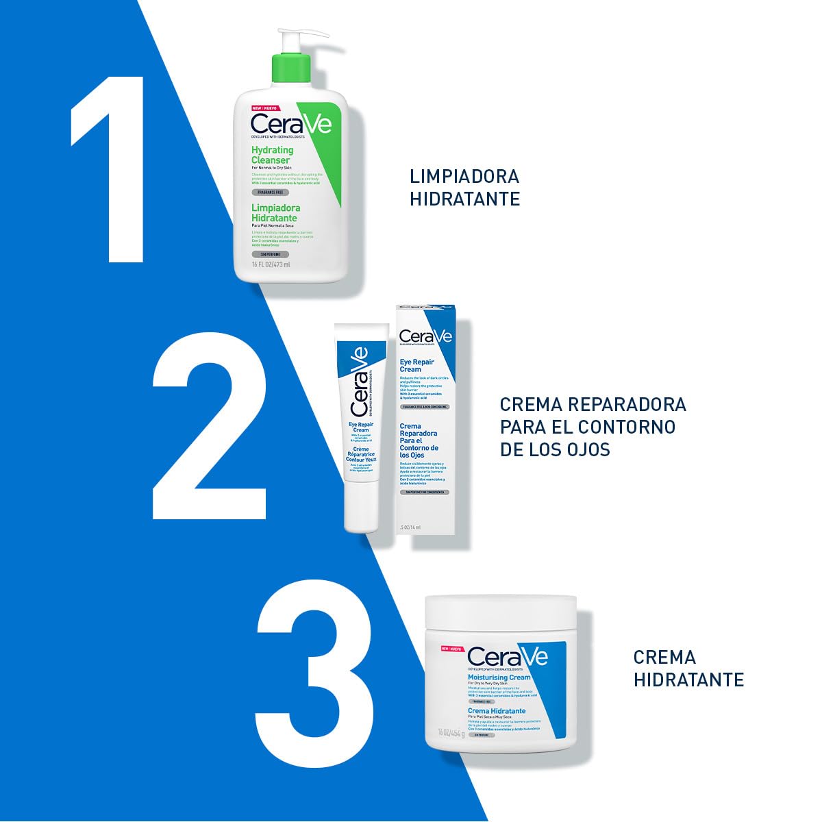 CeraVe Crema Hidratante Diaria de Rostro y Cuerpo para Piel Seca 454gr