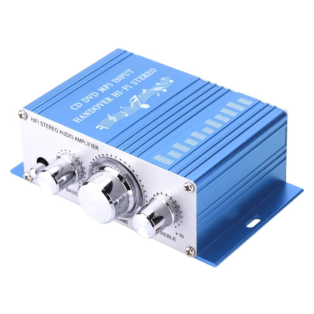 Amplificador de Coche Pomya Azul Alta Fidelidad Digital Mini Música CD DVD MP3 FM