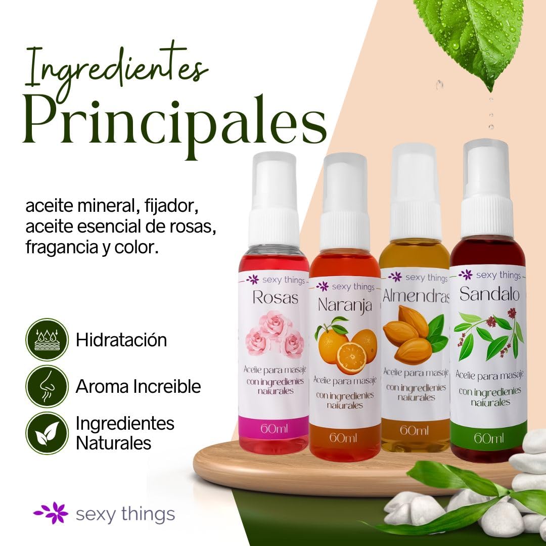 Aceite para Masaje Corporal Sexy Things Sándalo Aromaterapia 60ml