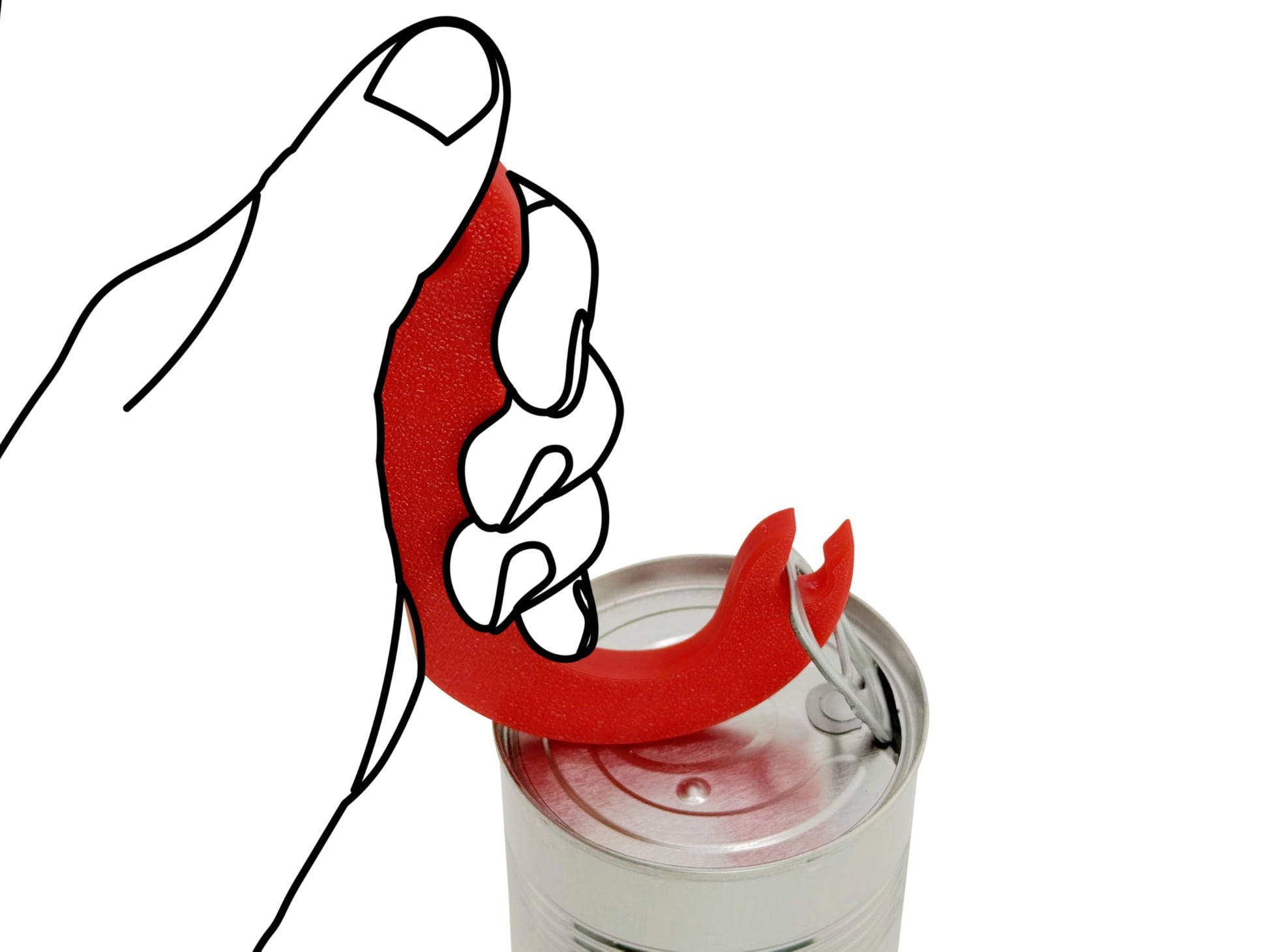 Abrelatas de Lengüeta Intulon Rojo con Diseño de Gancho para Acceso Fácil a Latas
