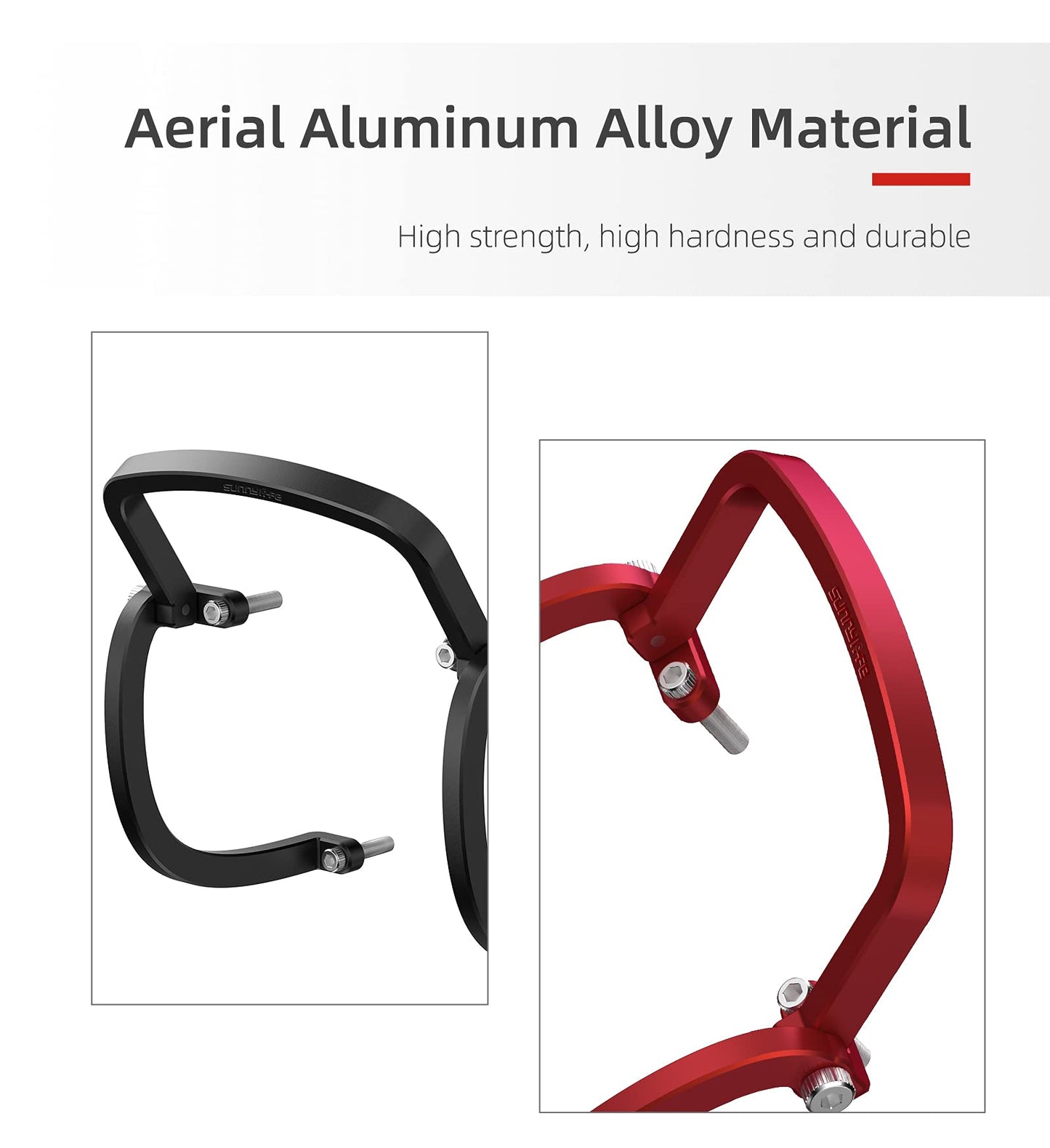 FPV Drone Gimbal Bumper para DJI FPV Drone PTZ Protect Bar Cámara de aleación de aluminio Anti-colisión (Rojo)