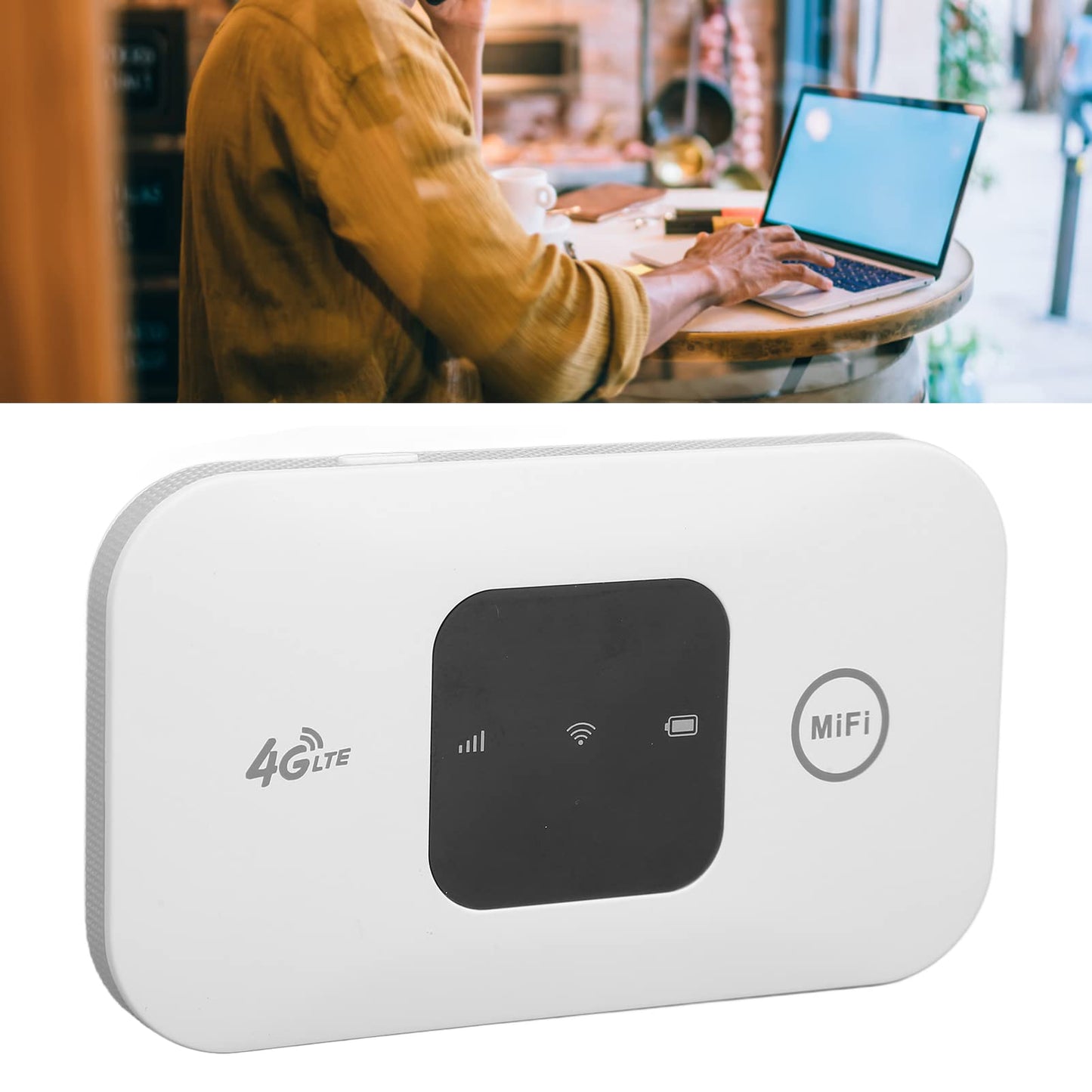 Zerone - WiFi Portátil de Alta Velocidad Portátil Pequeño 4G WiFi Móvil Hotspot Router para Teléfono Laptop Desktop Tablet White