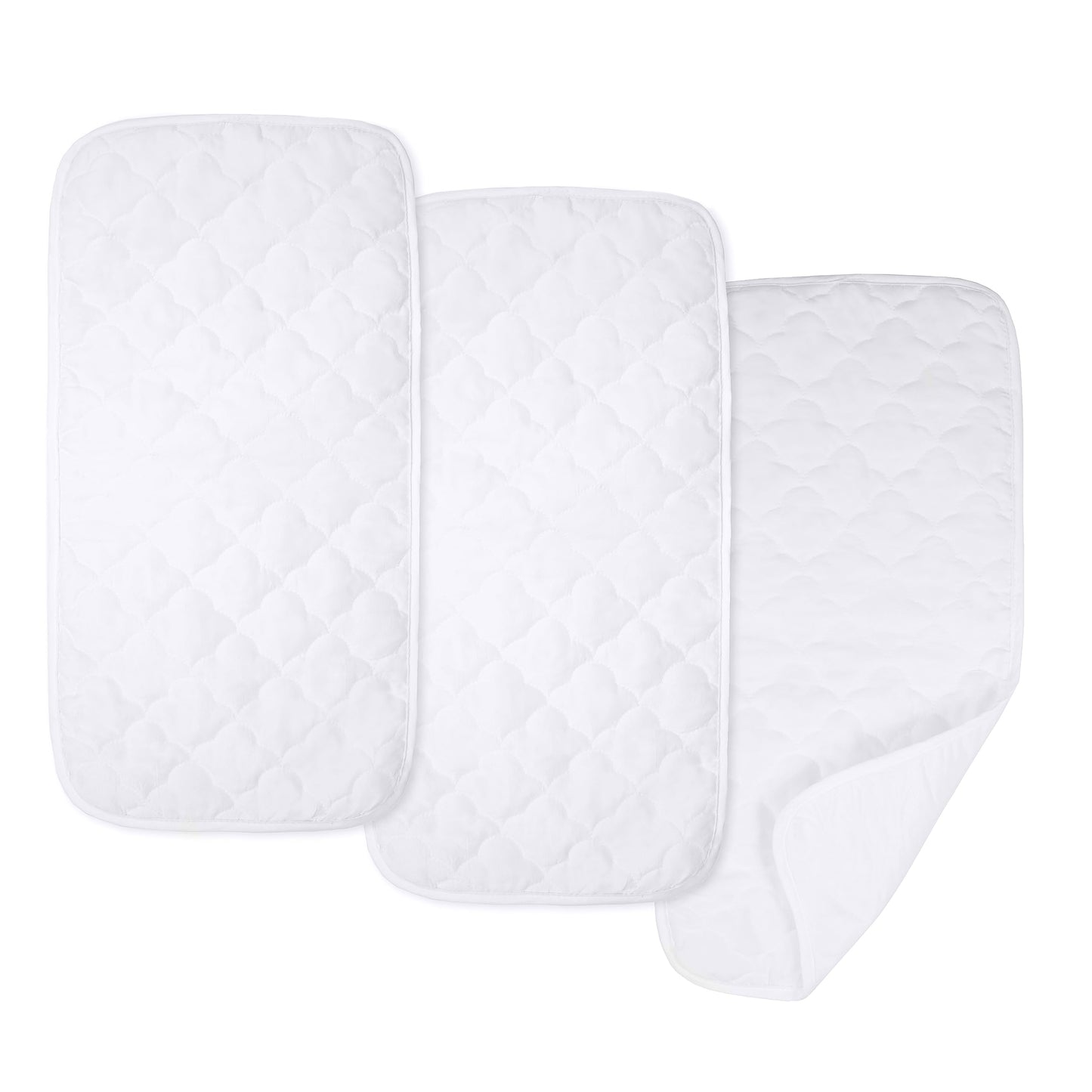 Forro Acolchado de Microfibra American Baby Company Blanco Impermeable 11.5 x 23 Pulgadas para Bebé (3 Unidades)