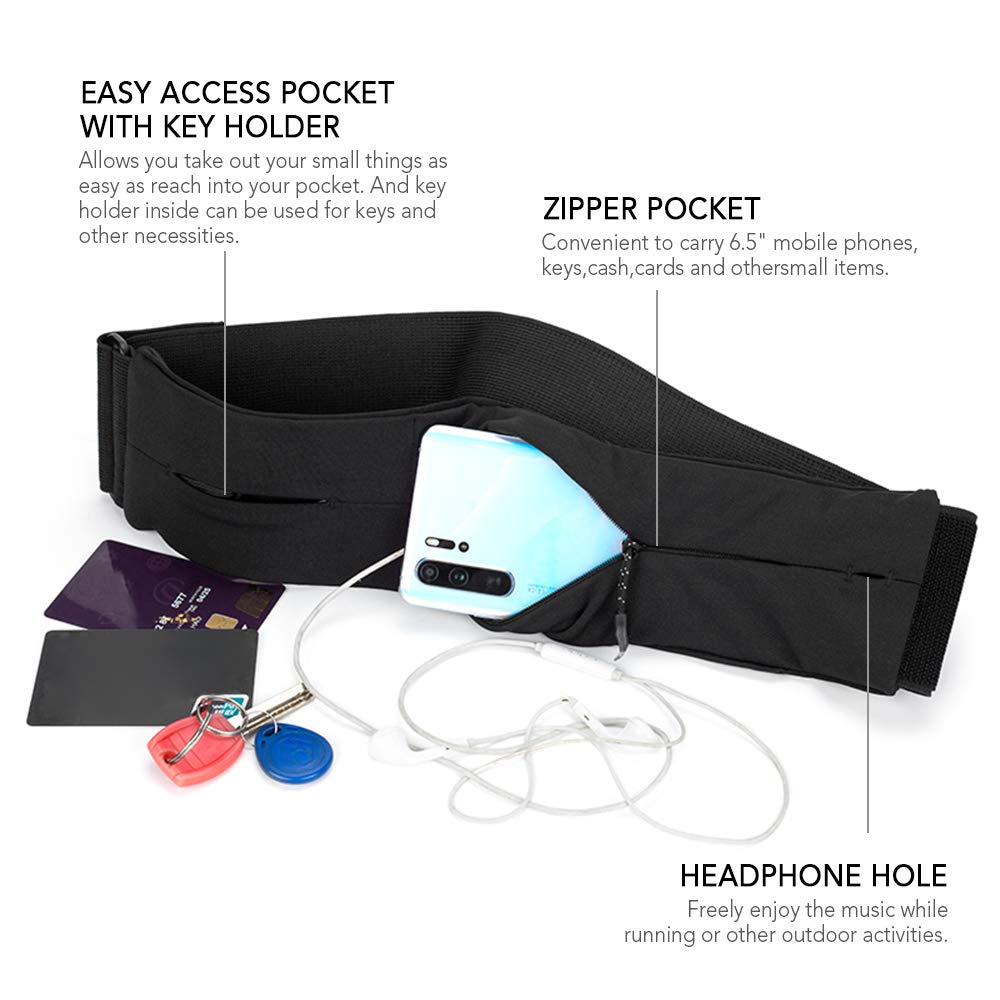 lifcasual Riñonera delgada para correr, riñonera, soporte para teléfono, riñonera de bolsillo para correr, caminar, trotar, hacer ejercicio, hacer ejercicio, gimnasio