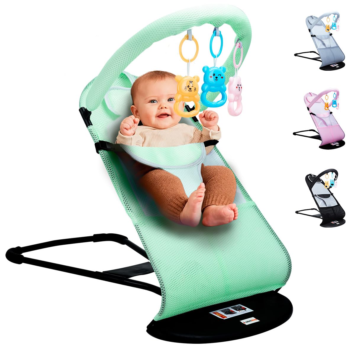 Silla Mecedora Portátil SELECTSHOP Verde con Asiento Transpirable y Cómodo para Bebé