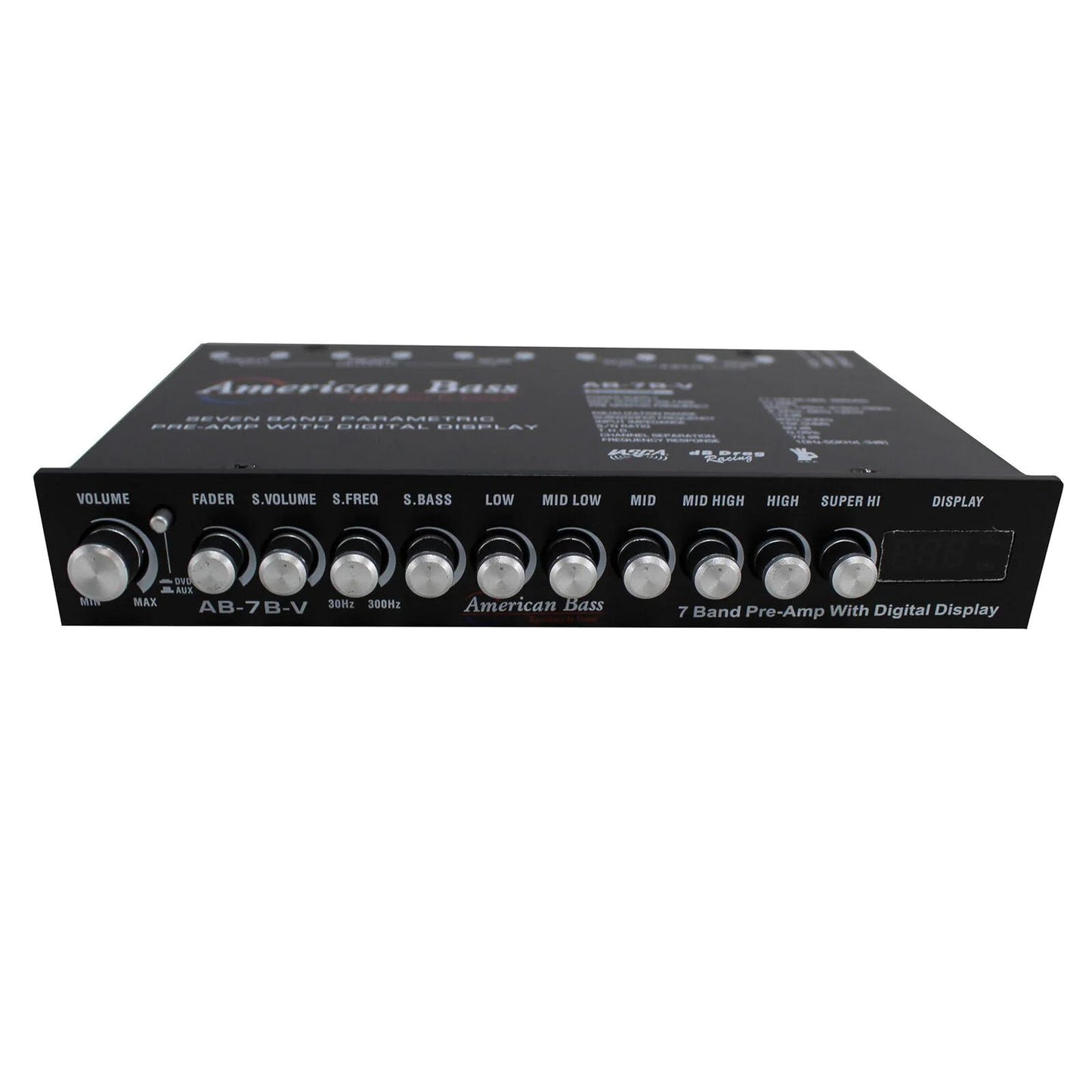 Ecualizador de Banda Alta American Bass AB7BV con Pantalla de Voltaje