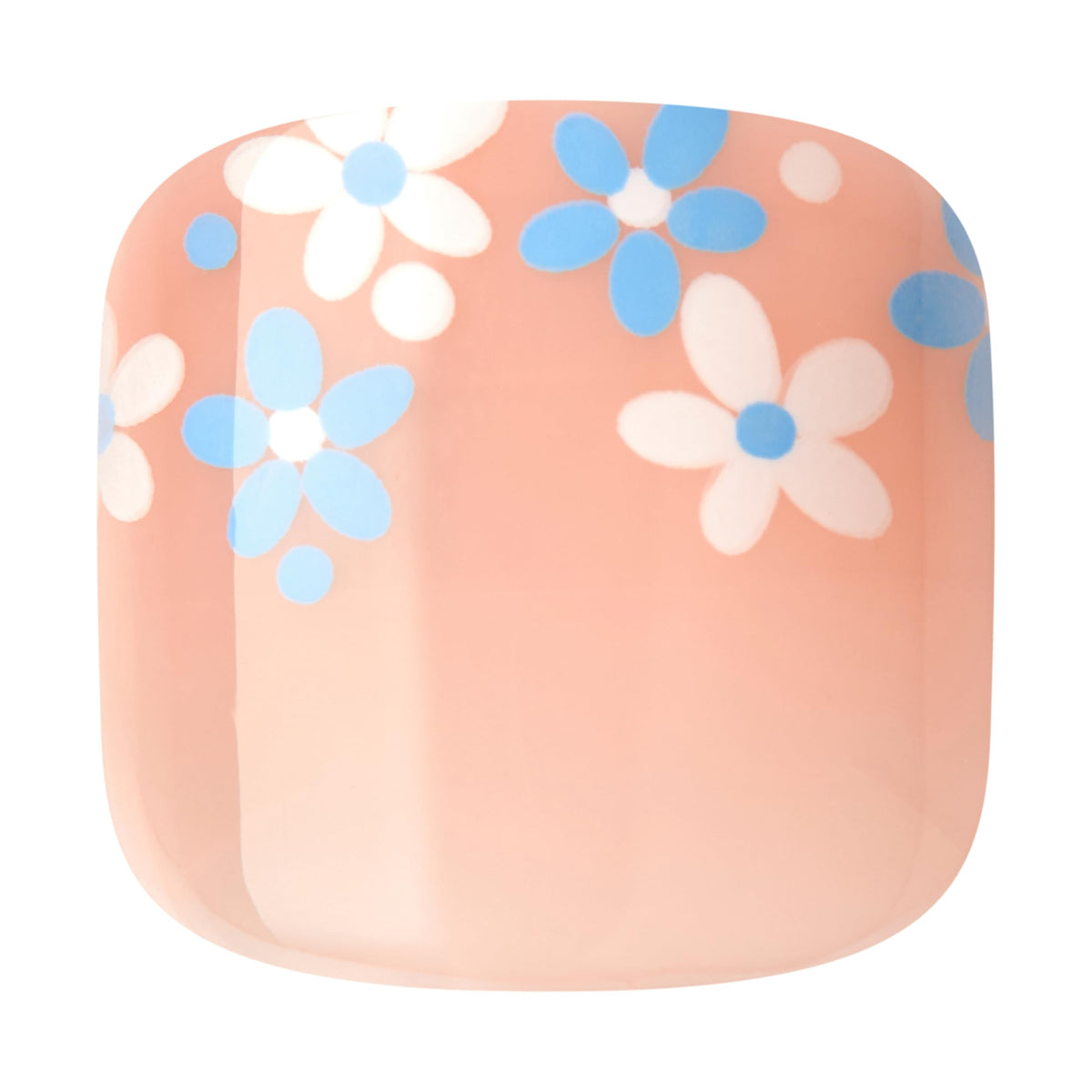 imPRESS Uñas postizas KISS sin pegamento para pedicura, diseño "Paradise Ticket", beige claro, tamaño corto, forma ovalada. Incluye 24 uñas, almohadilla de preparación, hoja de instrucciones, 1 palito