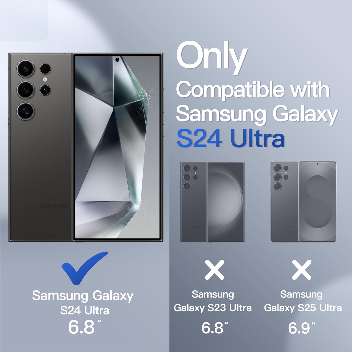 JETech Funda Mate para Samsung Galaxy S24 Ultra 5G, Carcasa Fina Trasera Translúcida Esmerilada, Antihuellas (Negro)