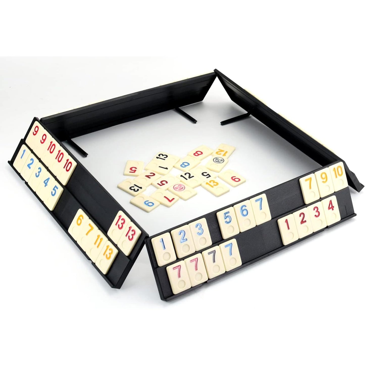 IRUEJFSR Rummy Juegos de Mesa Adultos, con 4 Soportes Antideslizantes, Adecuado para Piles Juego de Mesa de Reuniones Familiares y Amigos