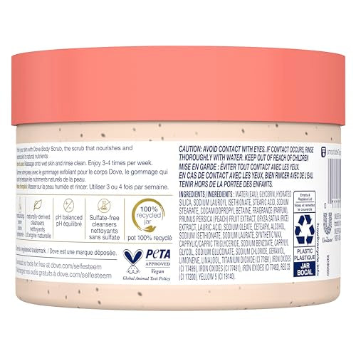 Exfoliante Corporal Dove Durazno Blanco y Arroz Triturado para Piel Suave y Nutrida