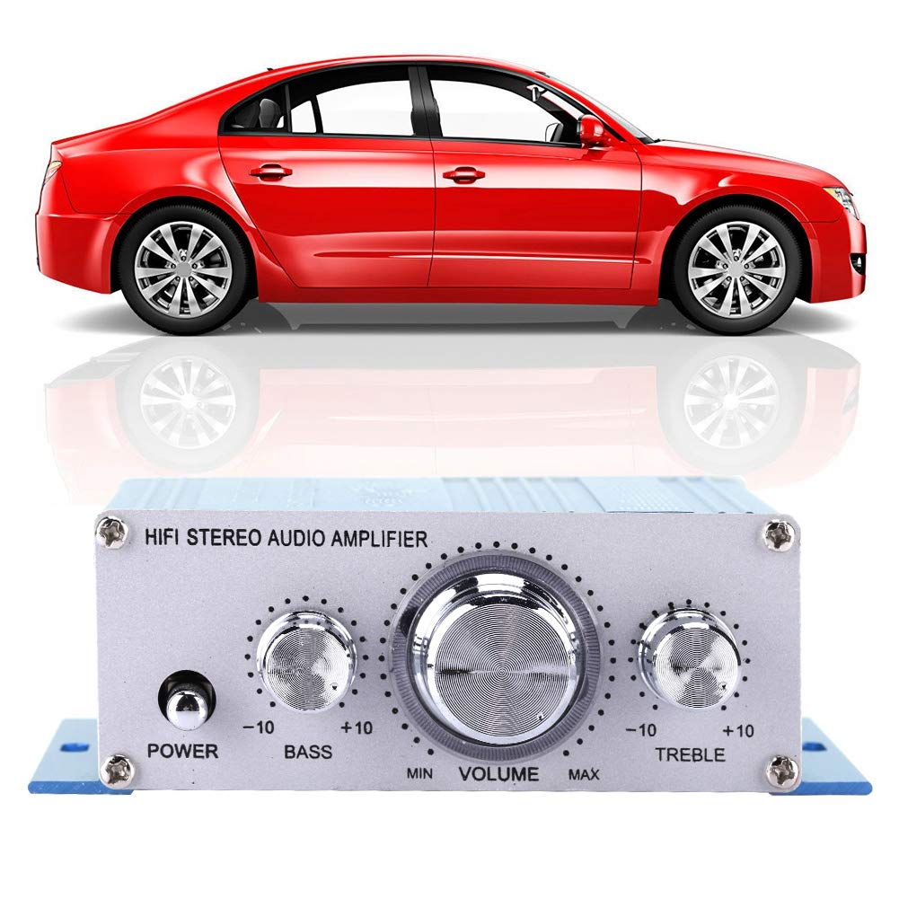 Amplificador de Coche Pomya Azul Alta Fidelidad Digital Mini Música CD DVD MP3 FM