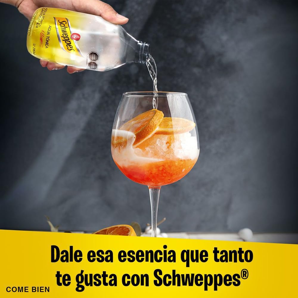 Schweppes, Agua Tónica 296 ml, Botella Vidrio (24 pack)