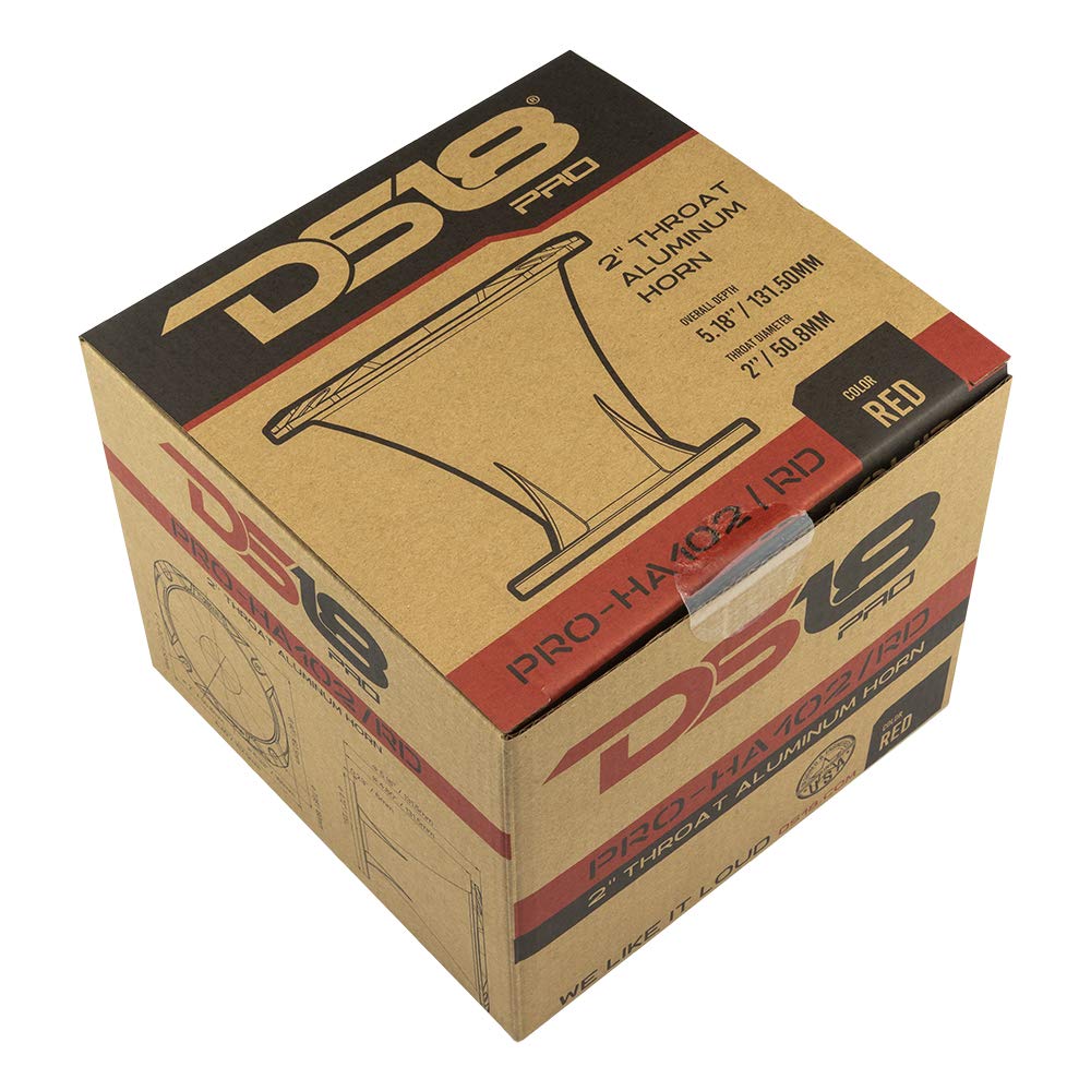 Bocina de Aluminio DS18 Rojo 100° Corta