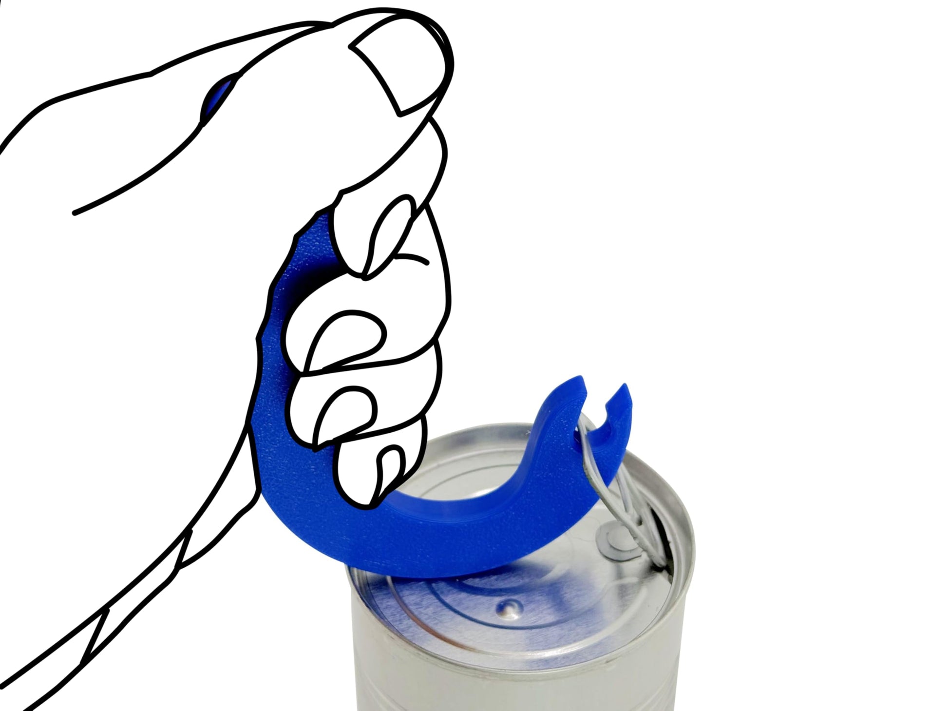 Abrelatas de Gancho Intulon Azul con Extractor Manual para Fácil Acceso a Latas