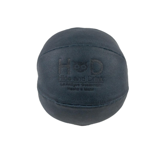 Pelota de Estrés Hide & Drink Azul Pizarra Hecha a Mano de Cuero de Grano Completo Ideal para Ejercicio de la Mano y Alivio de Ansiedad