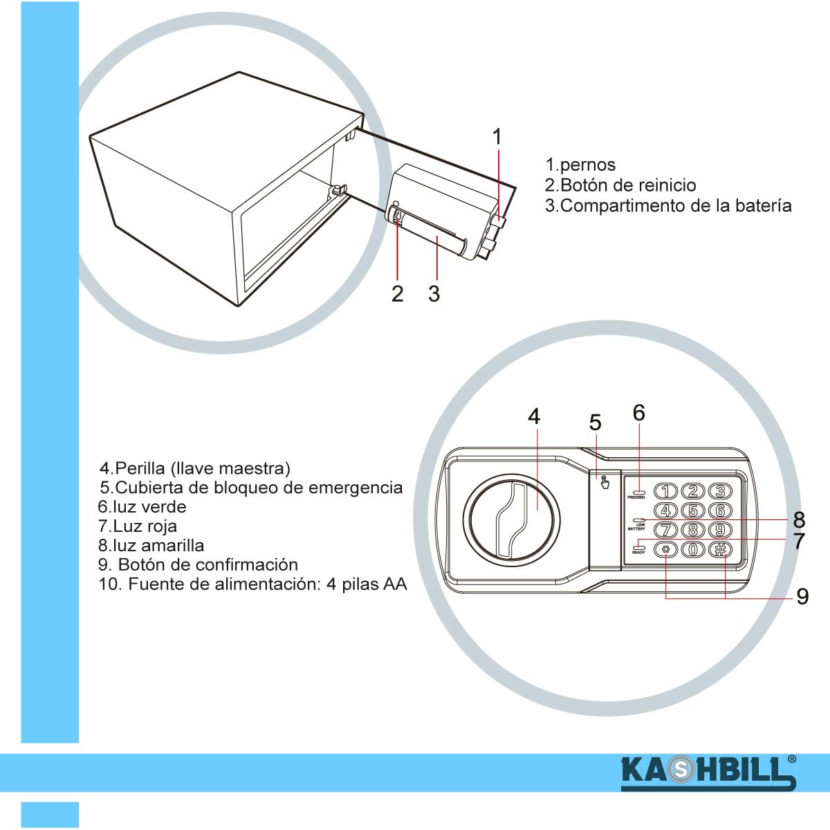Caja Fuerte Digital Mediana Modelo CF02 25x35x25 cm con Cierre Electrónico, Ideal para Hogar y Oficina