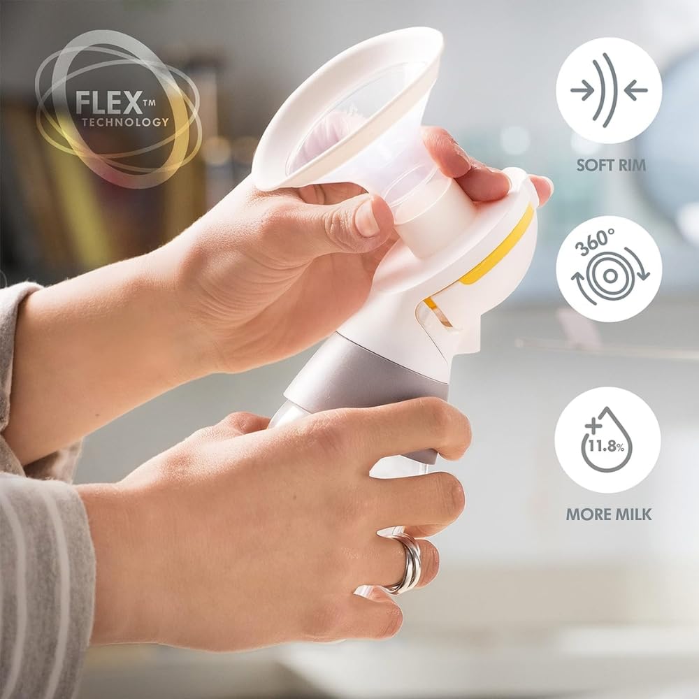 MEDELA Extractor de Leche Eléctrico Doble Swing Maxi, Sacaleches, Muy Silencioso y Ligero, Batería Incluida, Carga por Puerto USB, Blanco