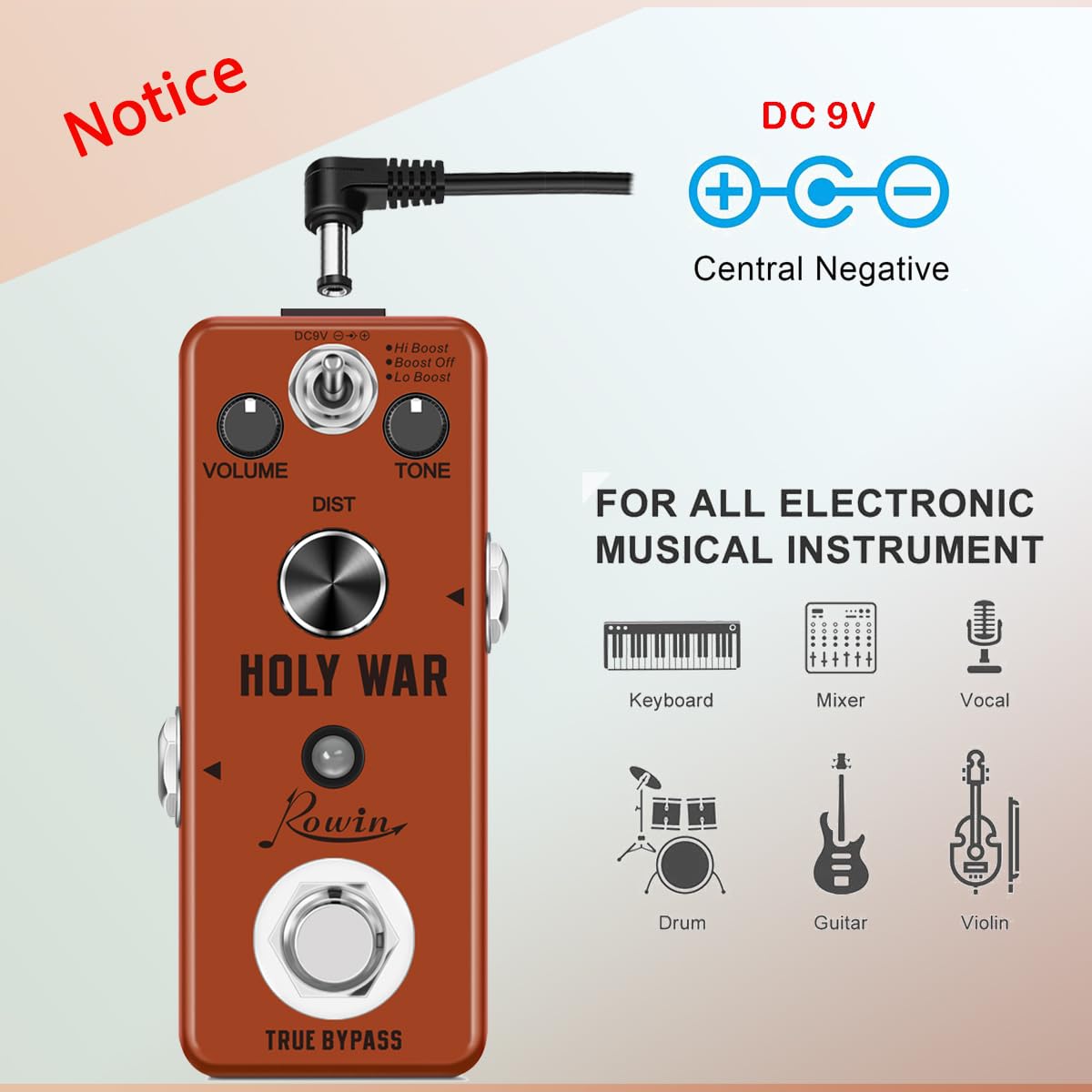 Efectos para Guitarra Rowin Pedal Efecto Metal Distortion