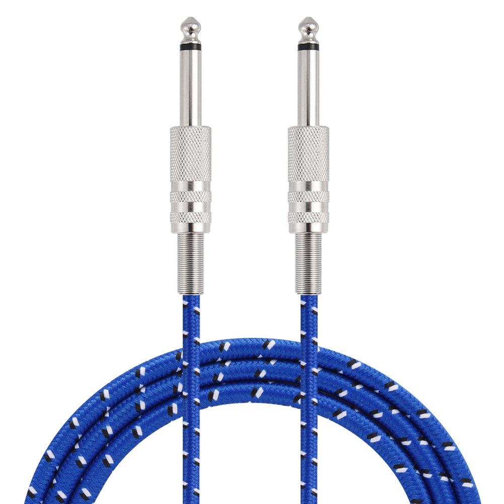 Cable de guitarra, cable de audio mono para bajos macho a macho Cable Cable de 6.35 mm Conector recto para instrumentos eléctricos (1M)