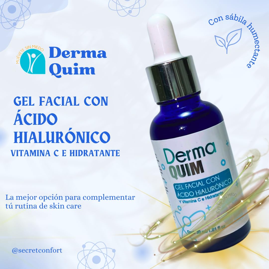 DERMAQUIM - Potente Anti Edad con Ácido Hialurónico, Colágeno, Vitamina C, Vitamina E, Sábila, Elastina y Alantoina - Facial, Previene y Reduce Arrugas, Líneas de Expresión y Manchas (60, Gramos)