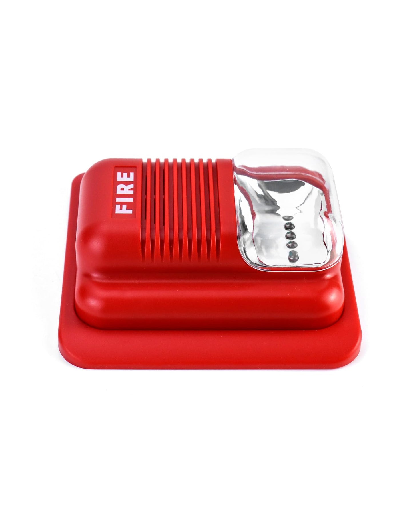 Alarma Contra Incendios QWORK Roja Paquete de 4 con Luz y Sonido Para Sistema de Seguridad