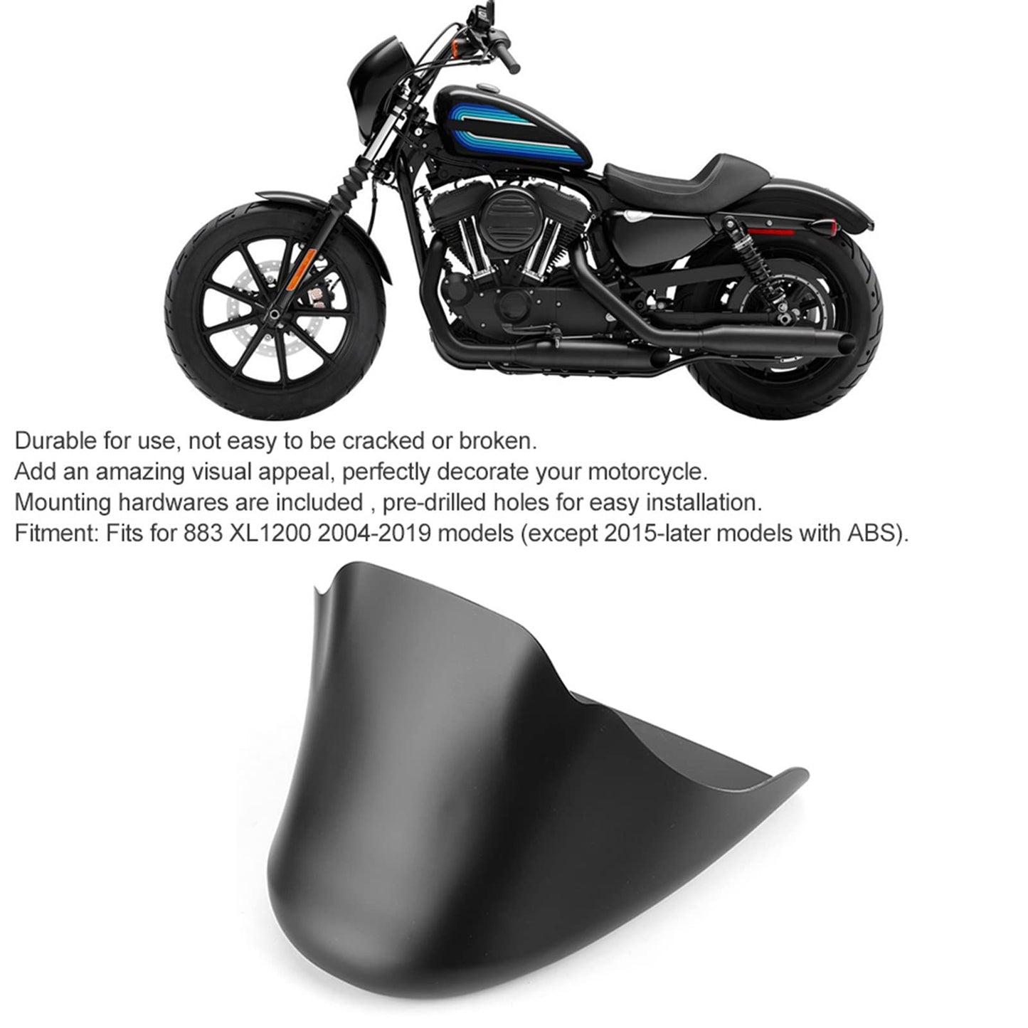 Alerón Delantero Acouto Negro para Carenado de Motocicleta 883