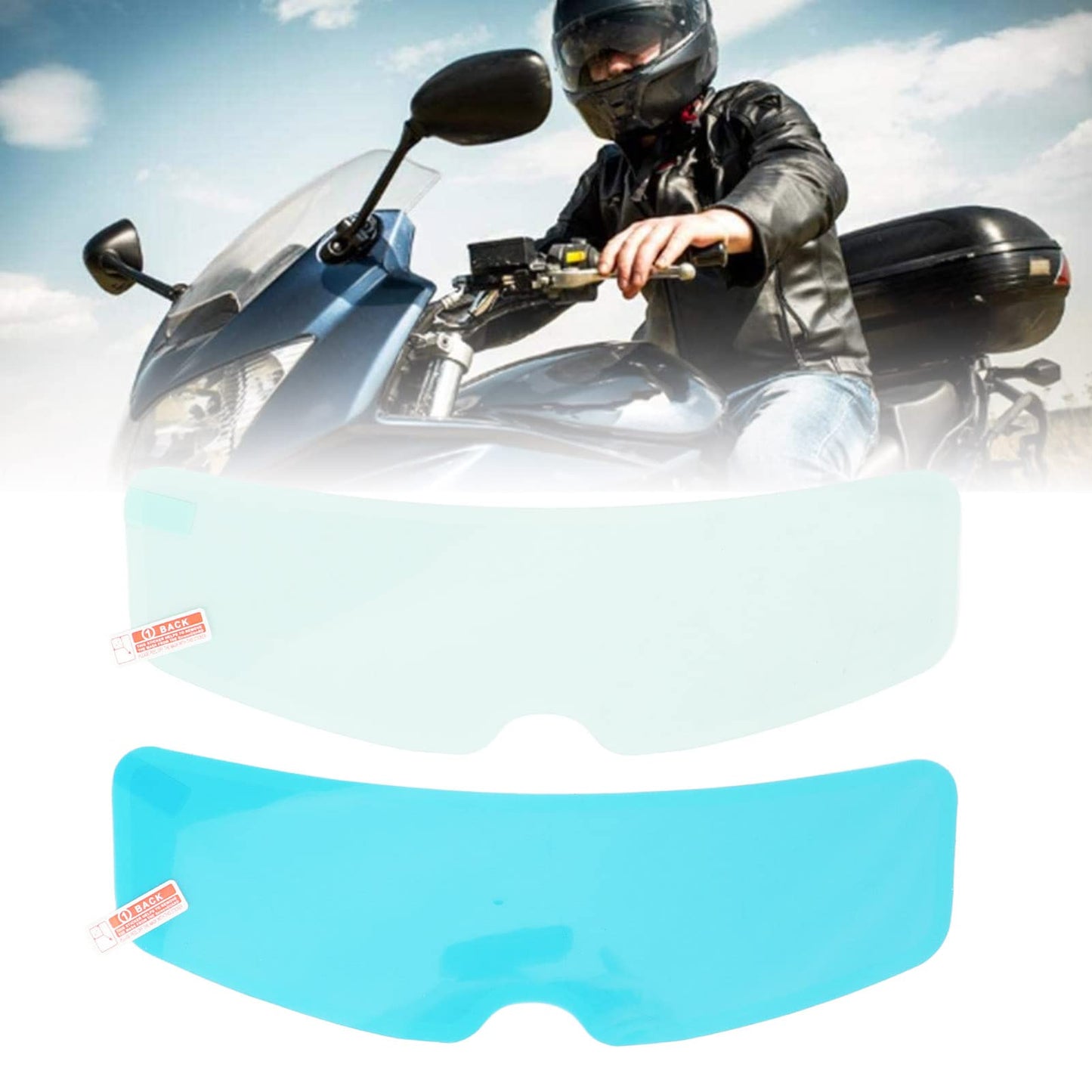 Película para Lentes de Casco Universal Alta Transparencia Impermeable 2 Piezas para Motocicleta