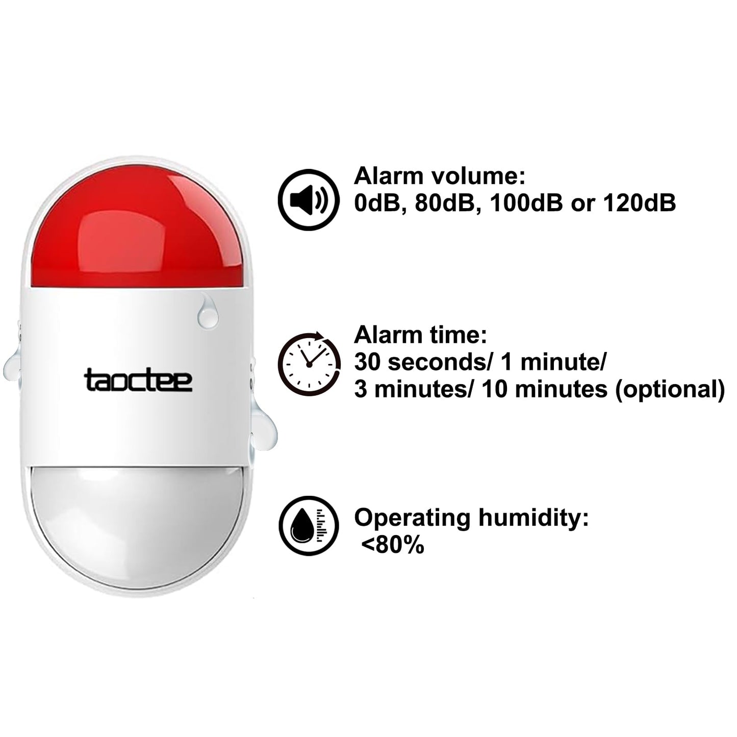 Alarma para Casa Taocatee Azul Sirena con Flash Remoto para Oficina y Tiendas