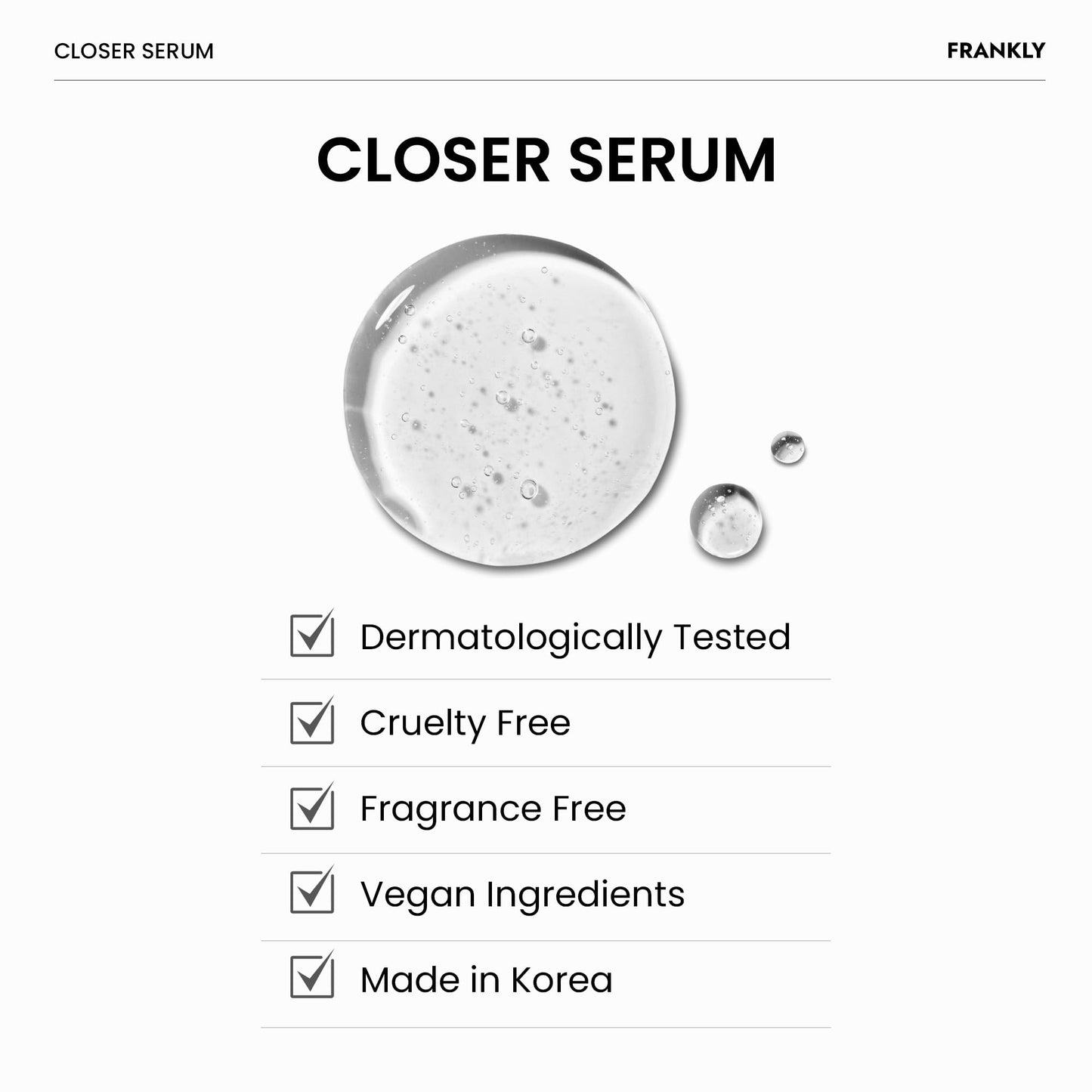 Suero Frankly Closer Mega Jumbo 3,38 fl.oz. Minimizador de poros, antienvejecimiento, elasticidad, hidratación, piel tersa | 9 péptidos, colágeno vegano, PHA | No comedogénico y dermatológicamente