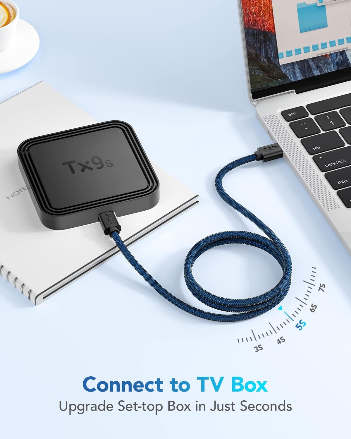 ANDTOBO Cable USB 3.0 Macho a Macho 2 Metro, Cable USB A a A Macho Cable USB de Doble Extremo Extensor de Alta Velocidad de Transferencia de Datos 5Gbps para Ordenador Portátil, Monitor - Azul