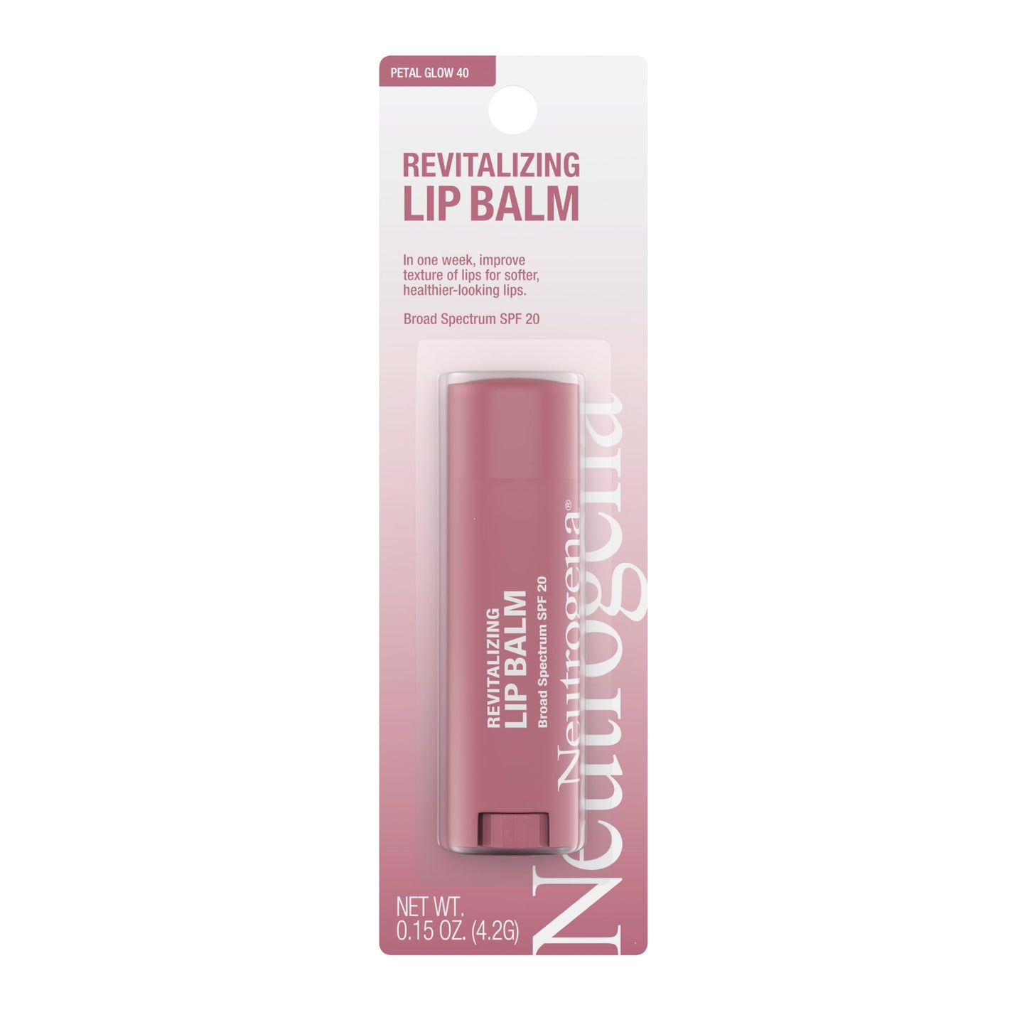 Neutrogena Revitalizing Lip Balm Spf 20, Petal Glow 40, .15 Oz.