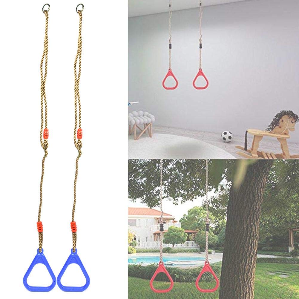 koulate Anillos de Gimnasia móviles para niños, 1 par de plástico Ajustable Columpios de Gimnasio para niños Anillos de Fitness 3 Colores Columpios Opcionales Conjunto de Paquete de Asientos(Azul)