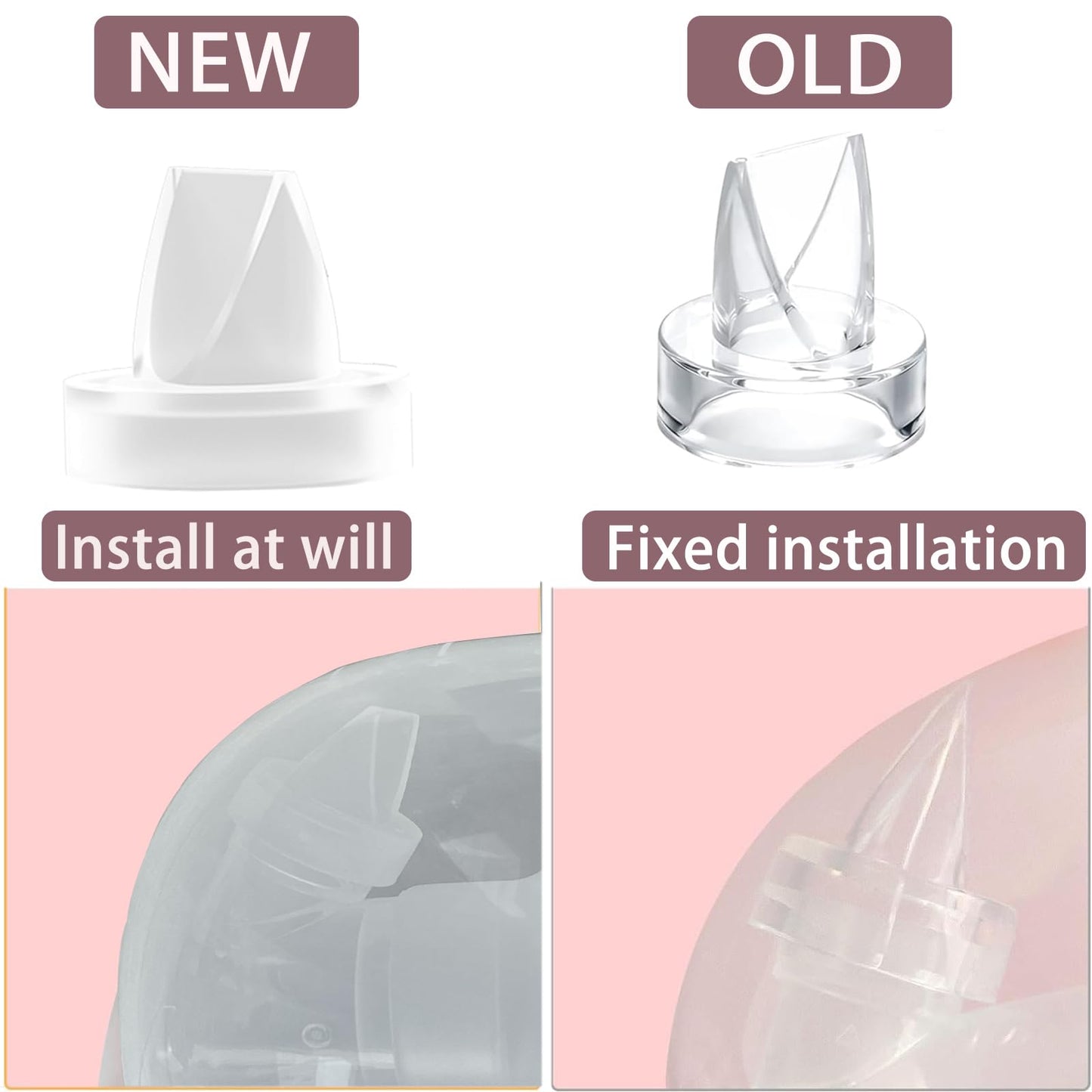 bliblo S9/S12/S9pro/S12pro Válvula de pico de pato y diafragma de silicona, compatible con NaNaLazy/TSRETE/momcozy accesorios de repuesto para extractor de leche portátil (juego de 4 piezas)