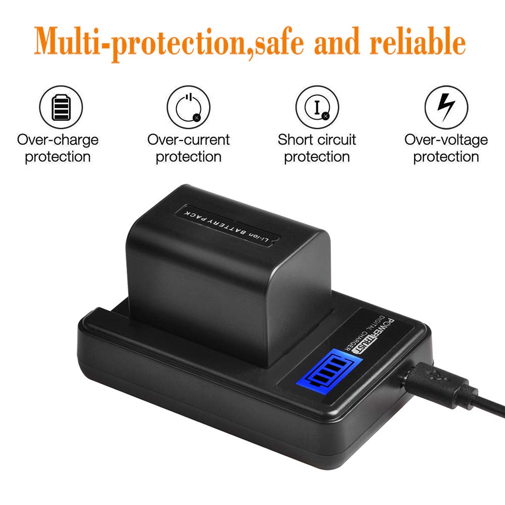 Cargador USB PowerTrust para Sony HDR-CX y HDR-PJ Negro