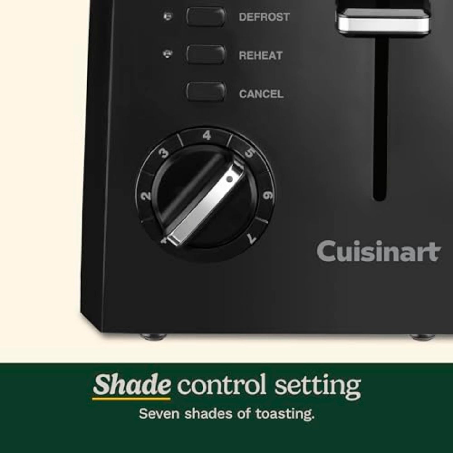 Cuisinart CPT-122BK tostador compacta de plástico de 2 rebanadas, color negro