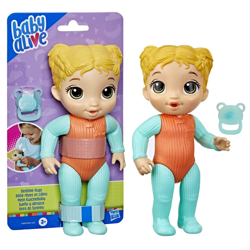 Baby Alive - Sueño y Abrazos - Muñeca de 24 cm con temática de Dormir - Muñeca bebé Lavable, de Cabello Rubio - Edad: A Partir de 3 años
