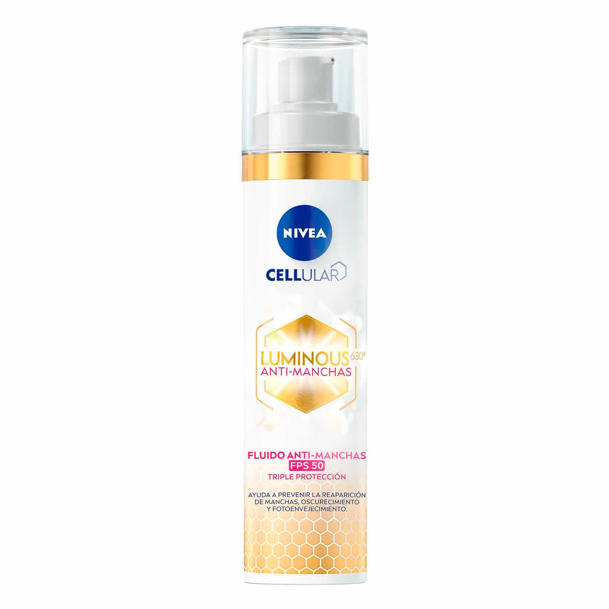 NIVEA Cellular LUMINOUS630 Fluido Facial Aclarador FPS50 | Anti-manchas y Ácido Hialurónico