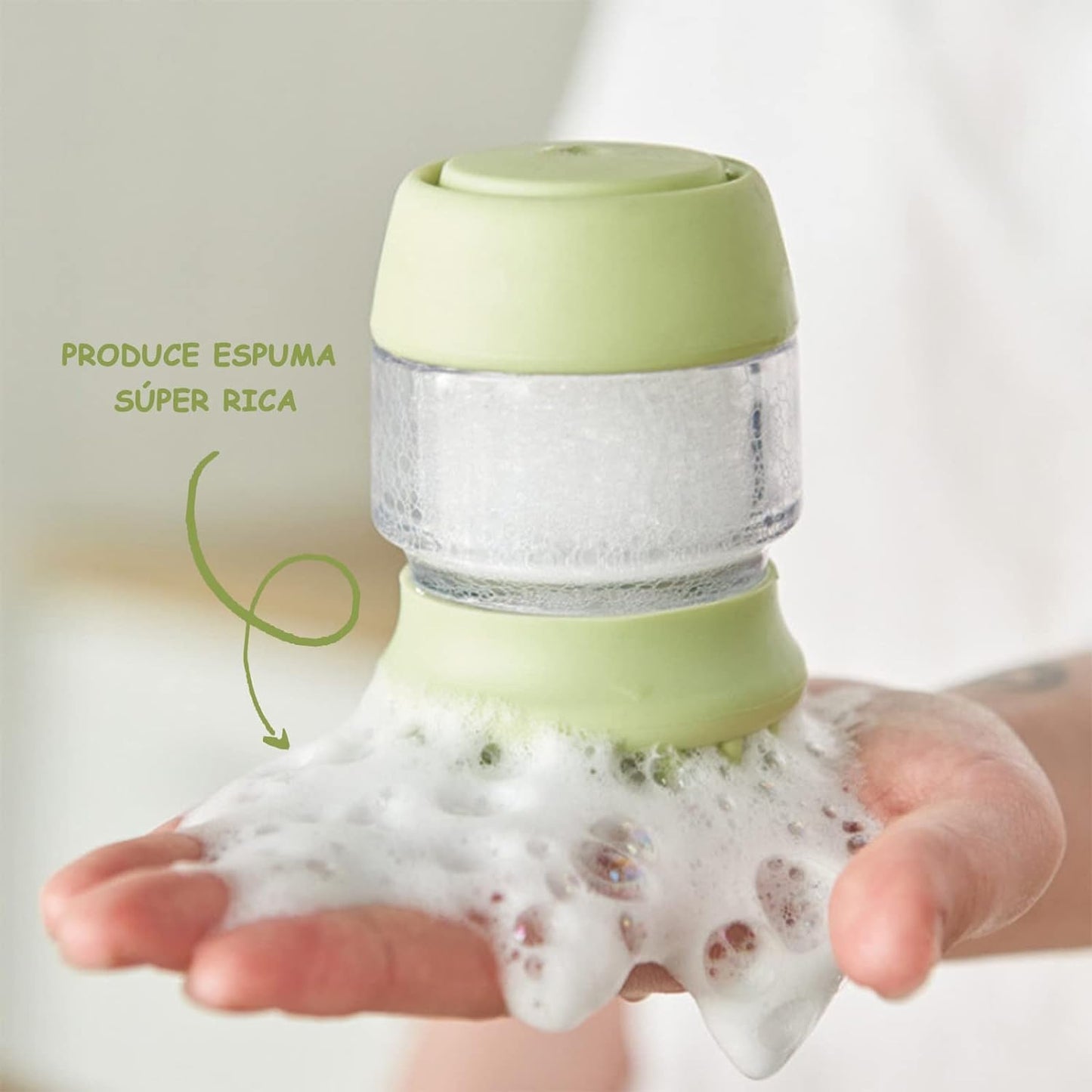 Cepillo de baño para mascotas, cepillo para perros con 2 cabezales de cepillo de silicona suave, dispensador de masaje de champú para mascotas para aseo de mascotas, cepillo de ducha para limpieza de cabello de perros y gatos(verde)