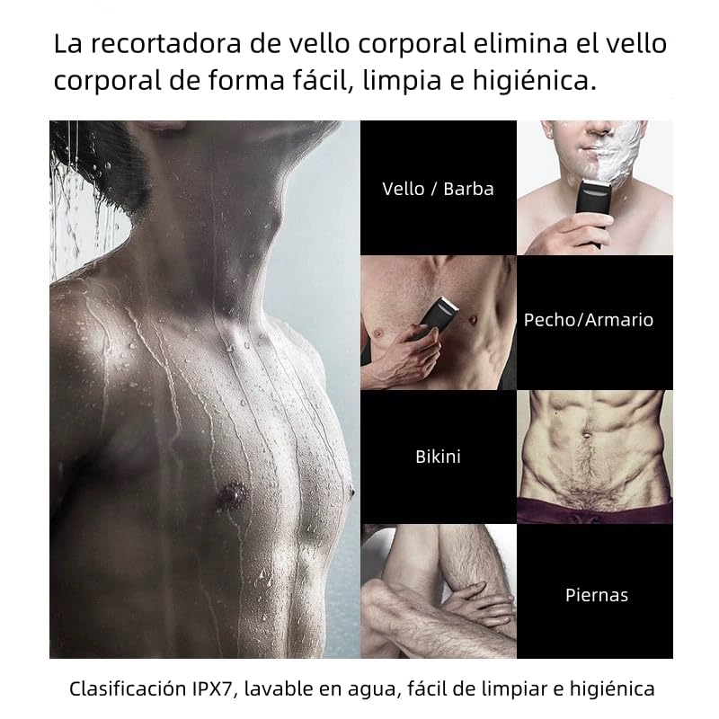 Afeitadora eléctrica para hombre ,recargable, húmeda y seca, maquina afeitar hombre,rasuradora electrica hombre,IPX-7 resistente al agua,Afeitadora ligera para viajar
