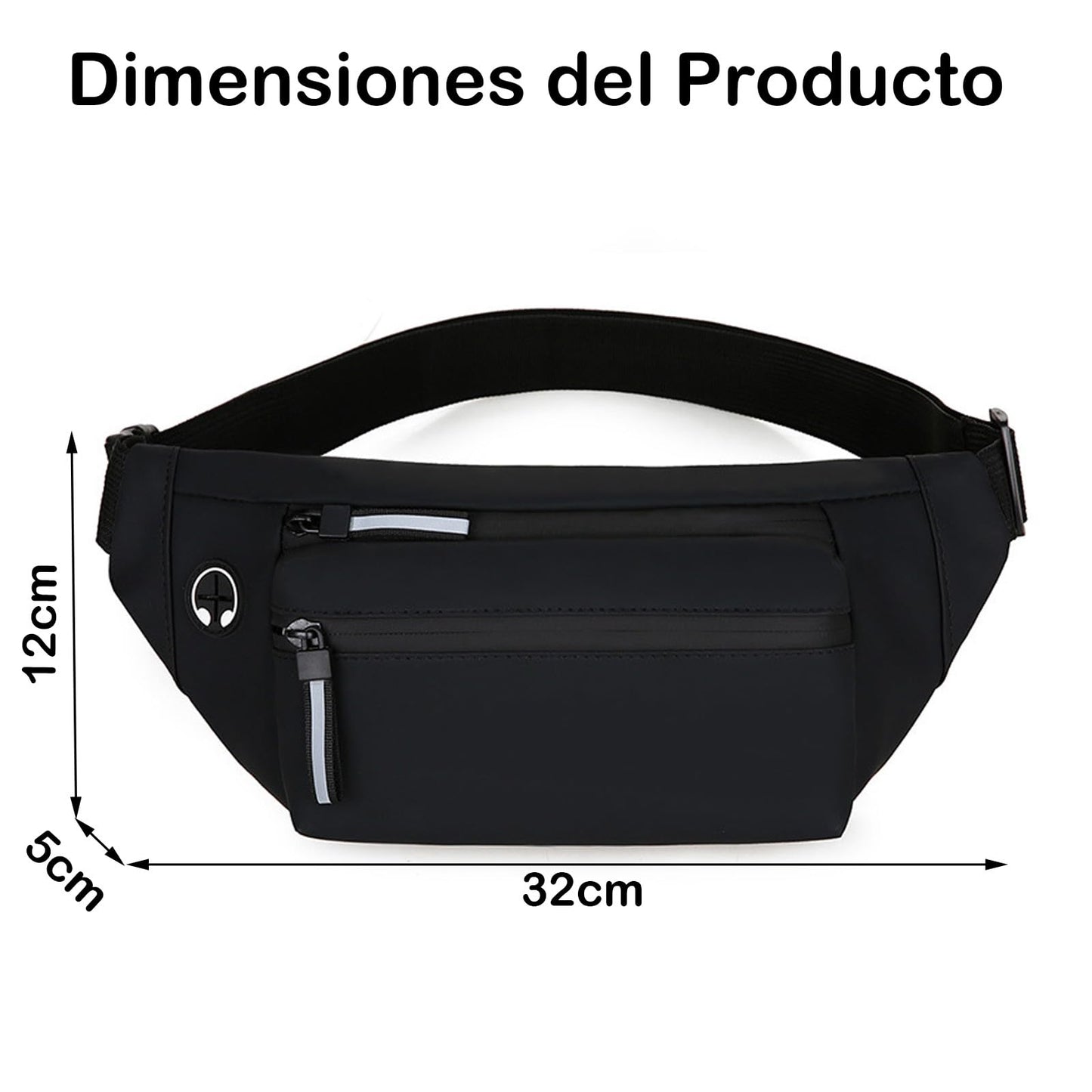 Cangurera Deportiva, Riñonera impermeable de gran capacidad,Multifuncionales Cangureras Deportivo de Cintura al Aire Libre, para Correr, Ciclismo, Mujeres, Hombres y Ocio(Negro)