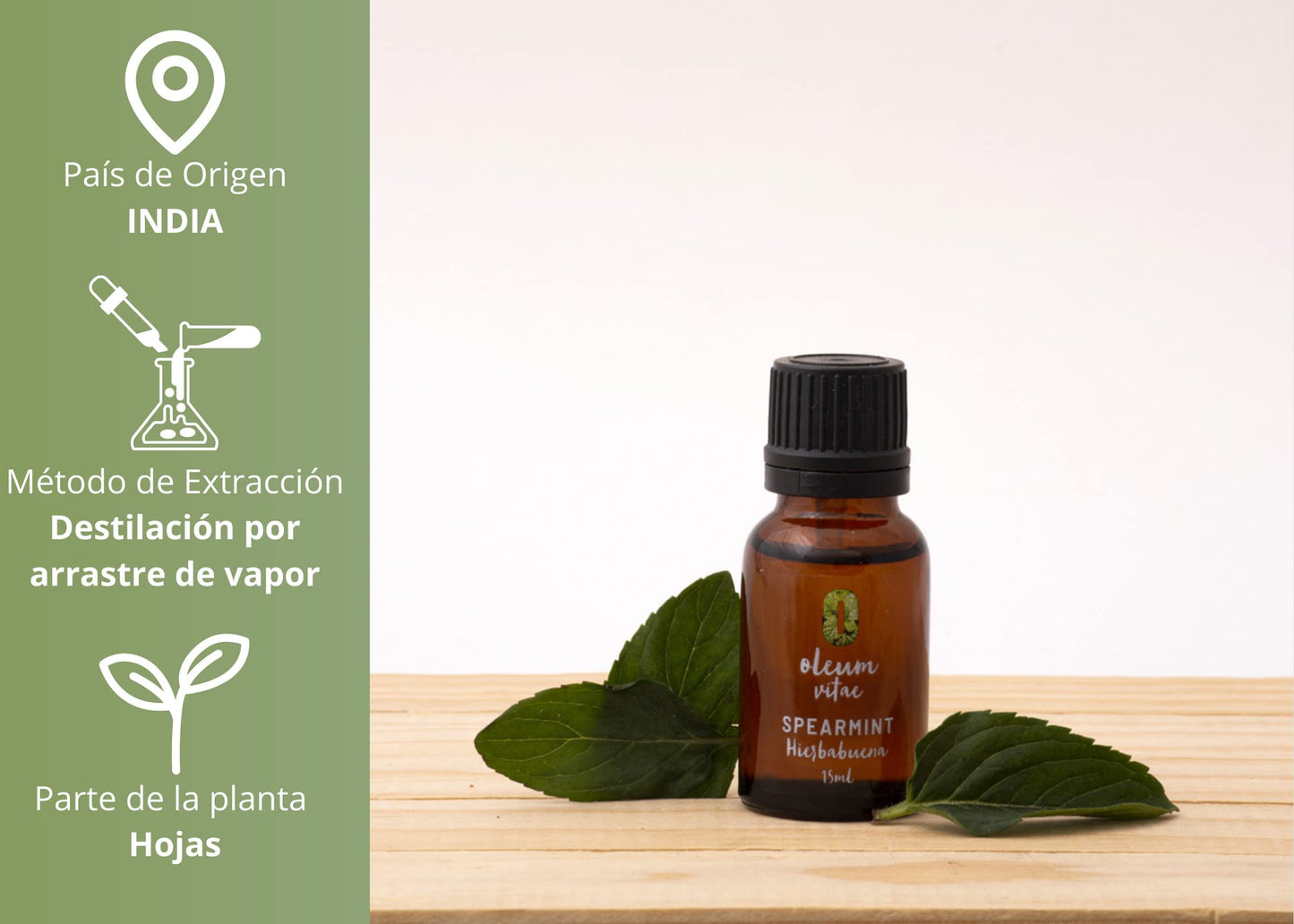 Aceite Esencial OLEUM VITAE Hierbabuena 100% Puro y Orgánico Certificado USDA 15 ml