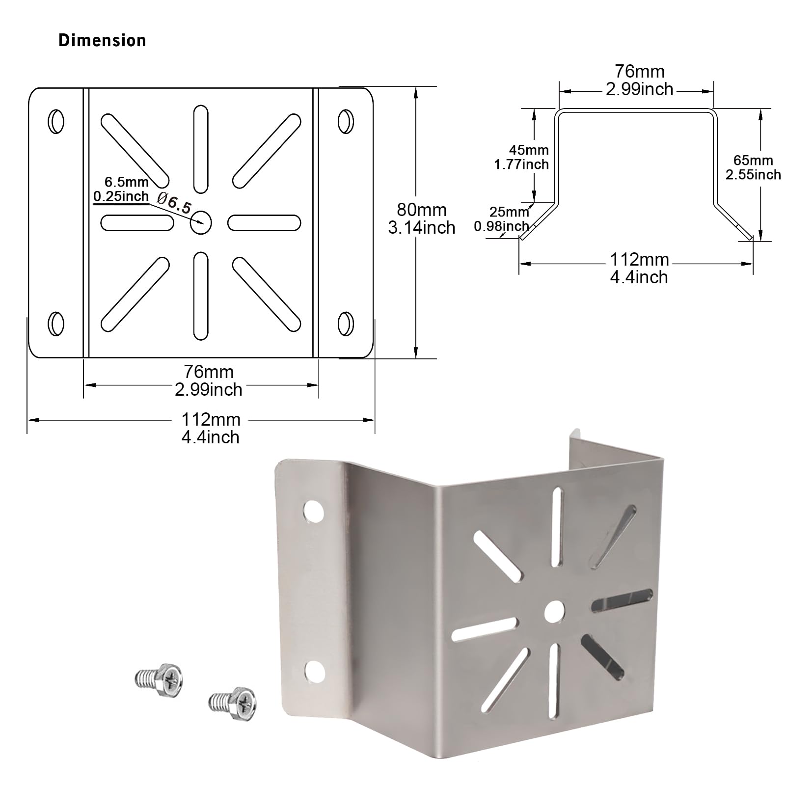 Soporte de Esquina WiTi en Acero Inoxidable para Cámara de Seguridad Tamaño Pequeño