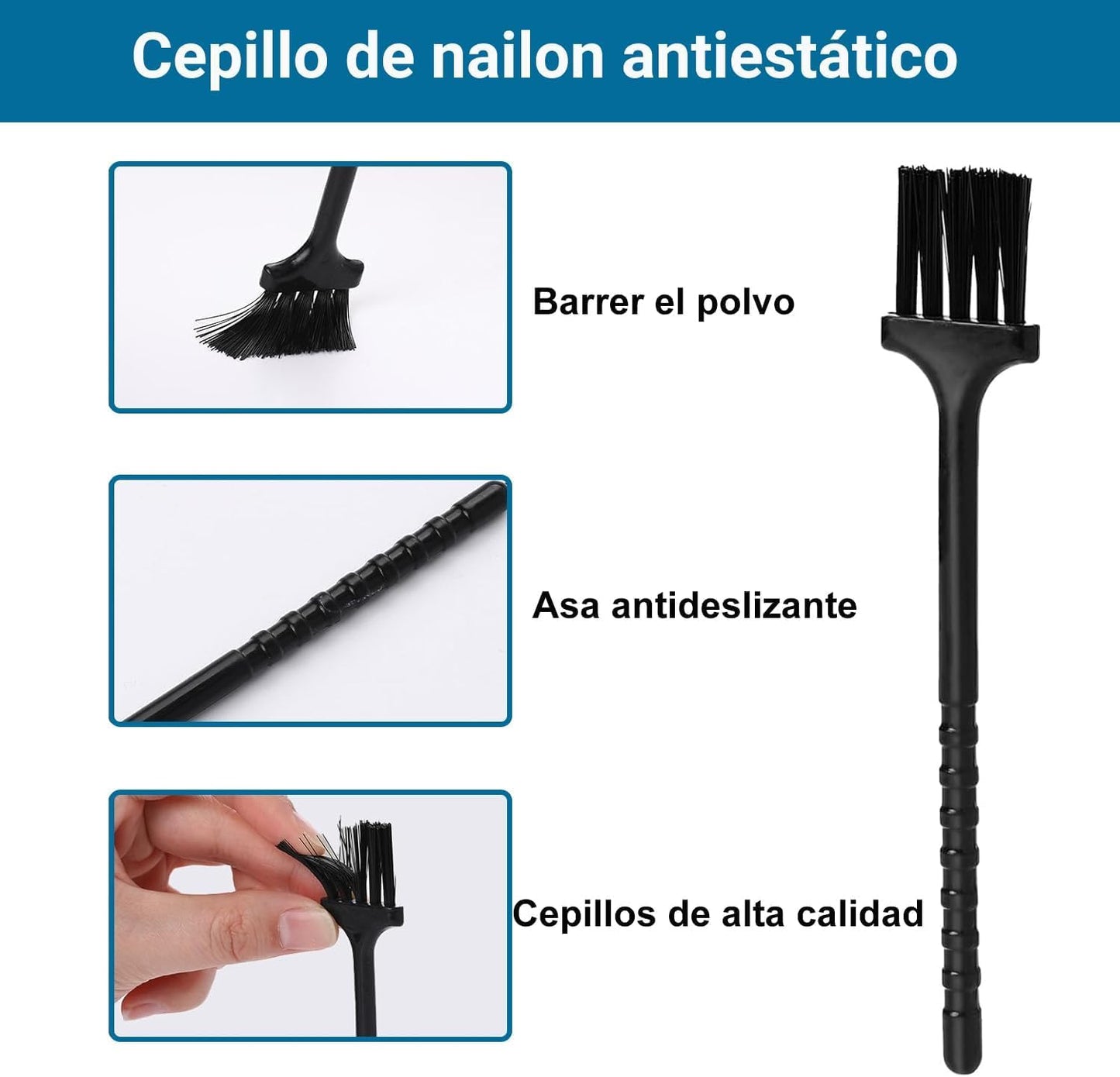 OSALOLO 8 Piezas Extractor De Teclas Extractor De Teclas de Metal Acero Inoxidable Removedor De Teclado con Cepillo para Teclado Herramienta Imprescindible para Teclado y Limpieza del Hogar, Negro