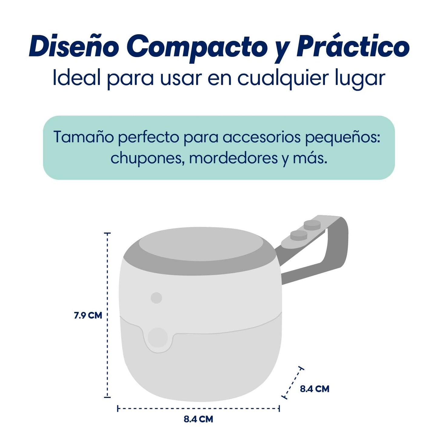 Consi Esterilizador UV Portátil para Accesorios de Bebé (Ideal para Chupones, Mordederas y Juguetes Pequeños) Elimina el 99.9% de Gérmenes en Segundos, Llevalo a Donde Quieras | EUV01