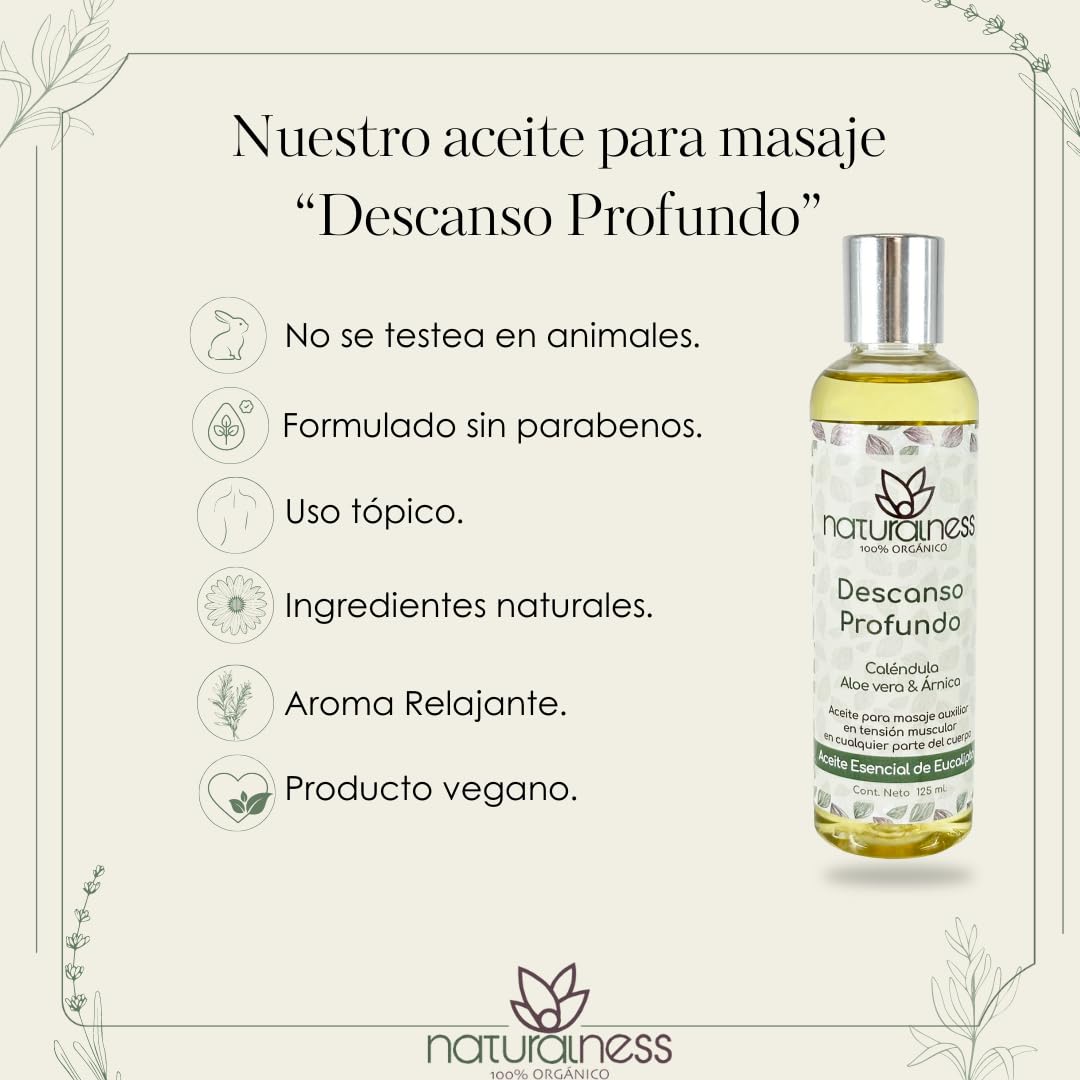 Aceite Relajante Naturalness 125 ML Descanso Profundo con Extractos Herbales y Aceites Esenciales Naturales